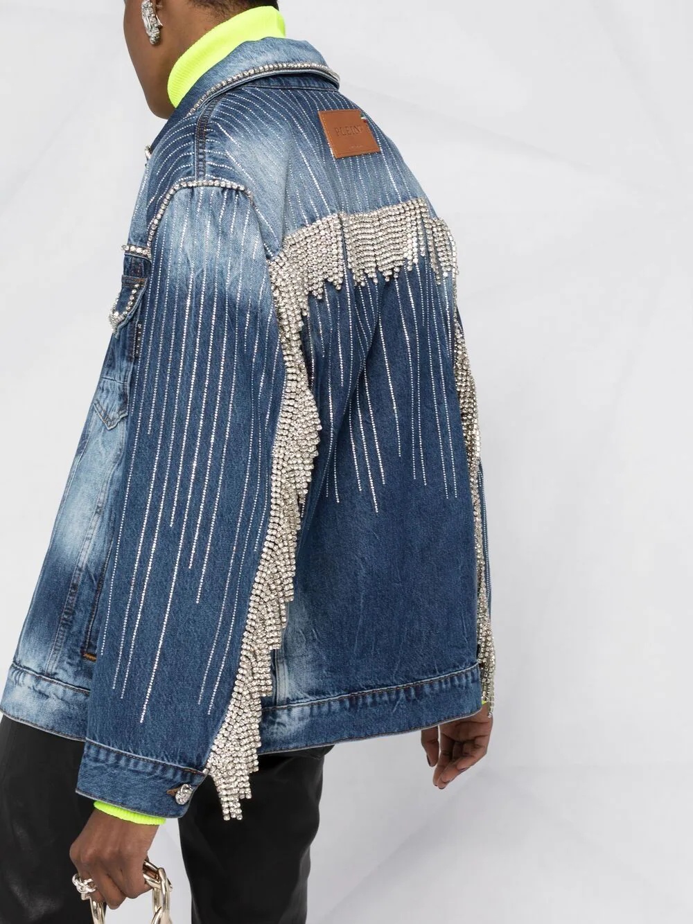 crystal-embellished denim jacket - 5