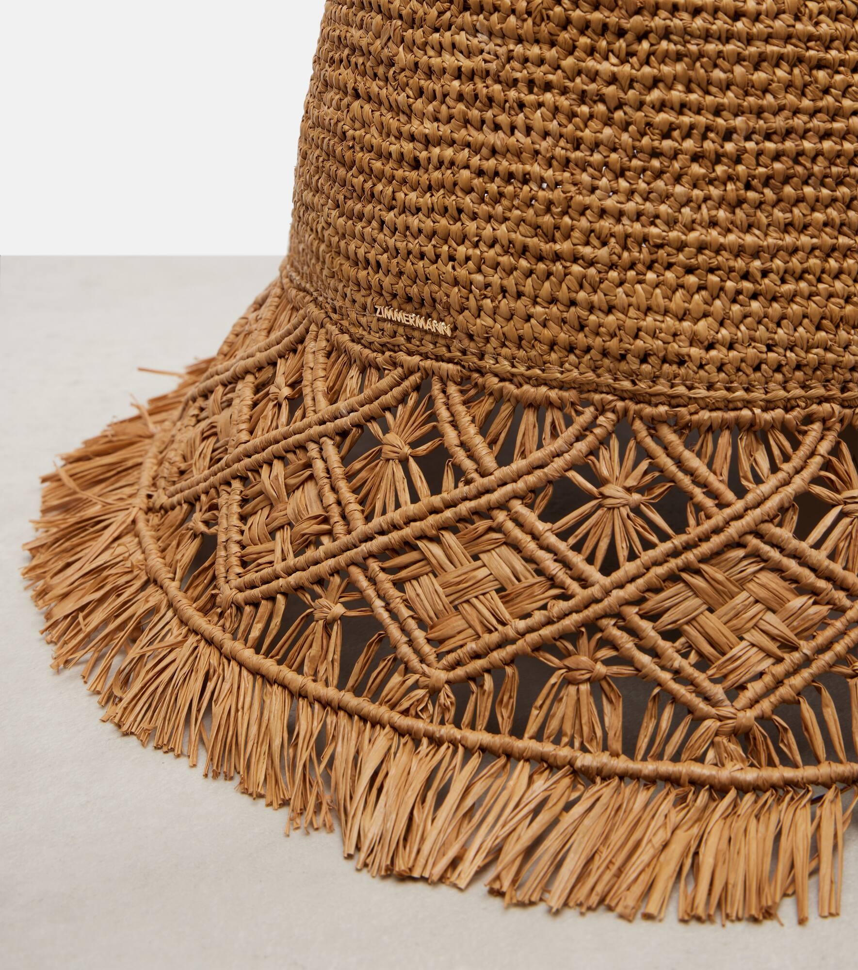 Macramé raffia bucket hat - 3