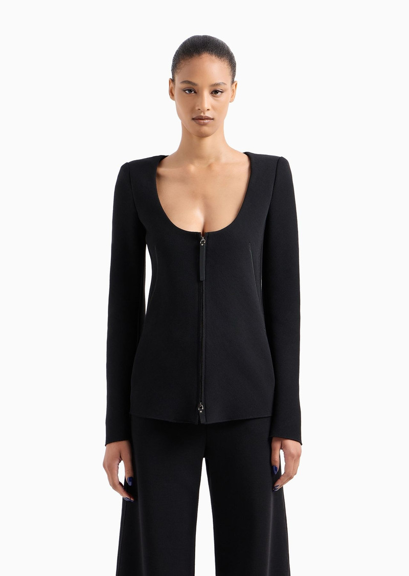 GIORGIO ARMANI ASV single-breasted jacket in virgin wool-blend double jersey outlook