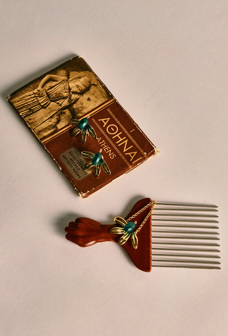 Syros Earrings - Gold/Green 3