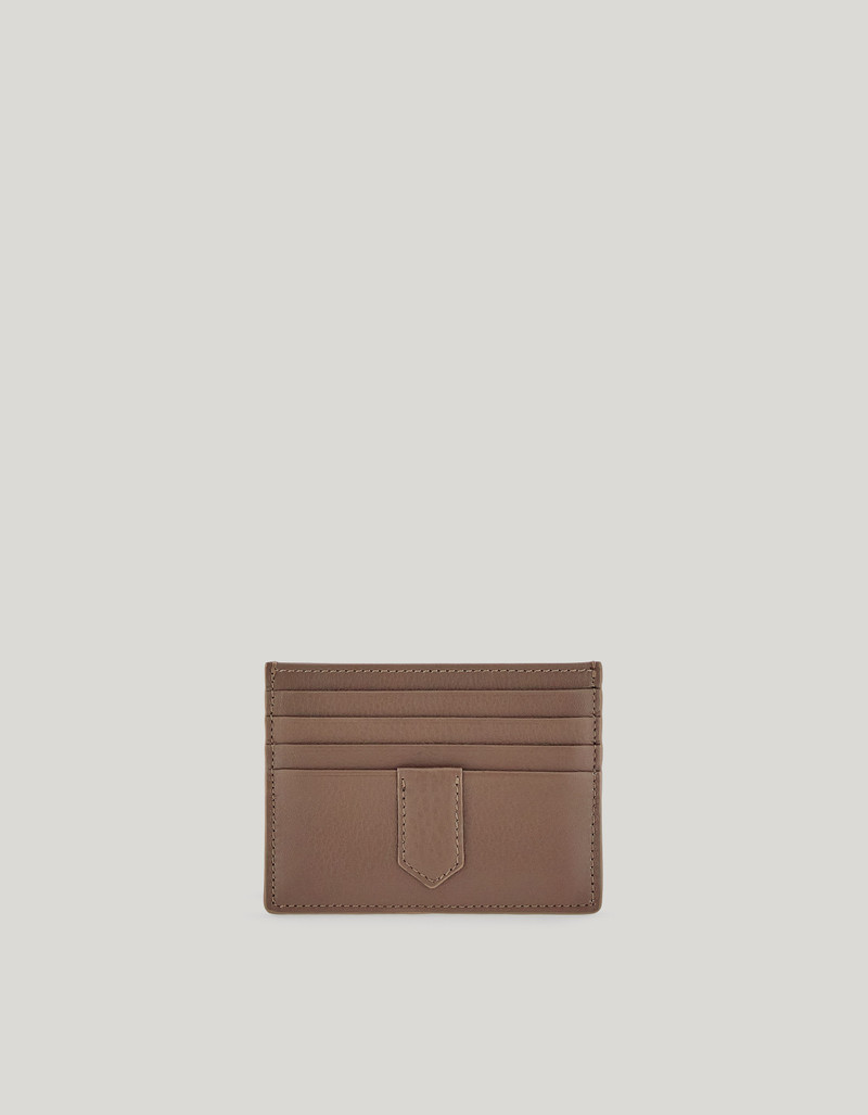 WALNUT CARDHOLDER IN HAMMERED CALFSKIN 1