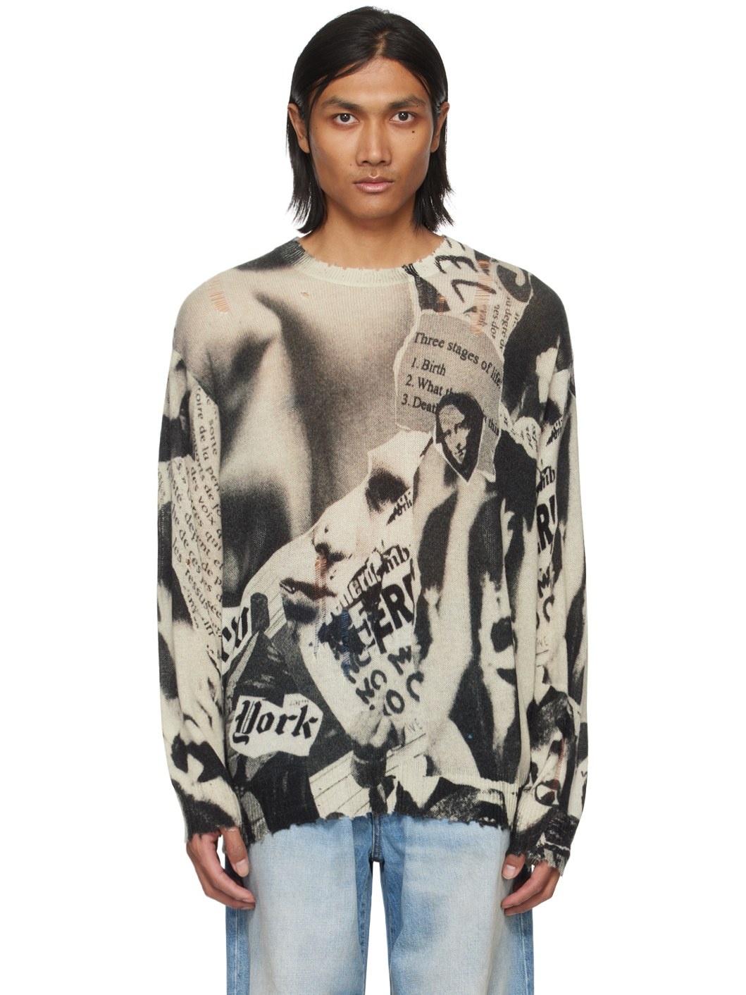 Off-White Newspaper Print Sweater - 1