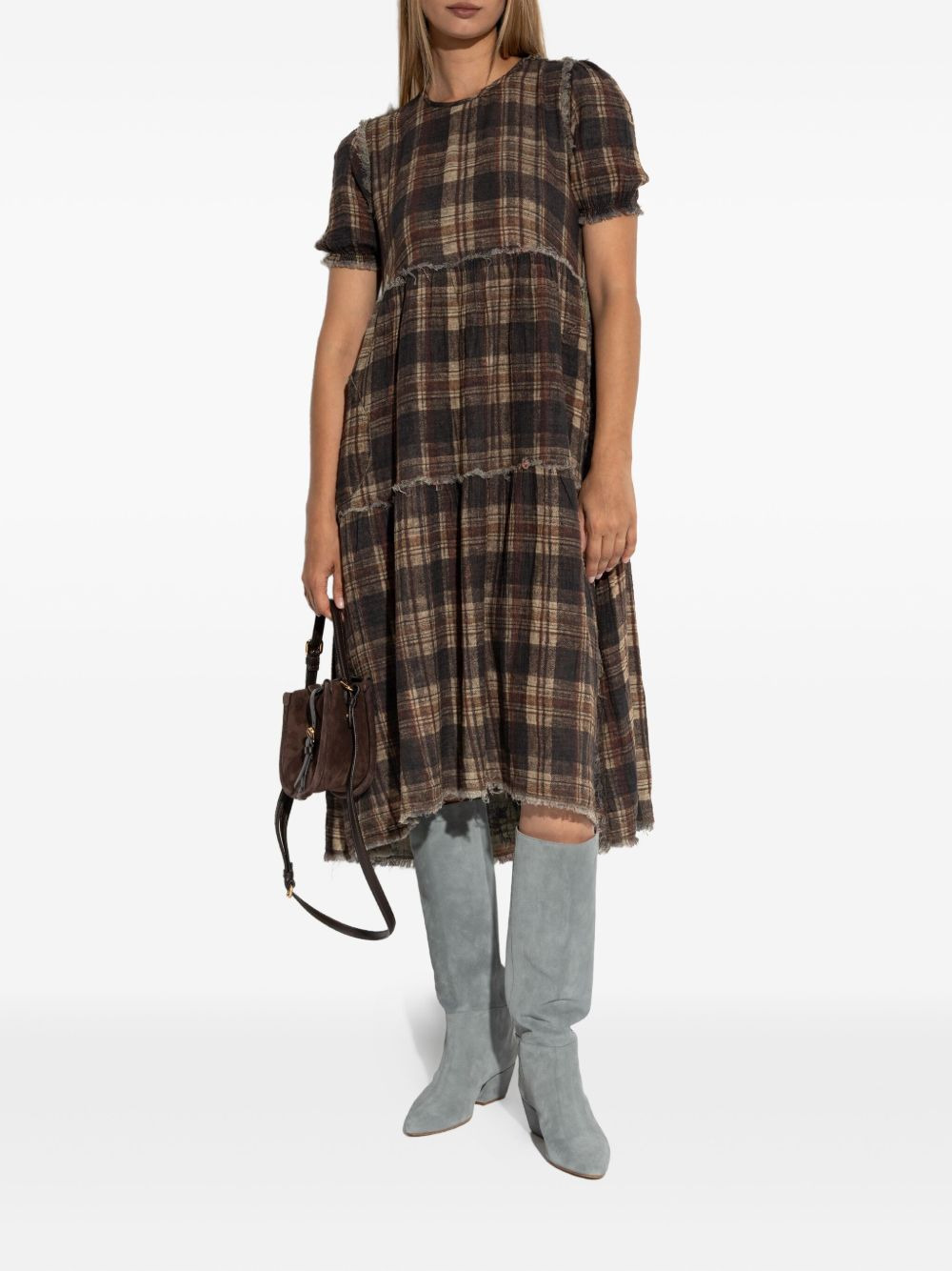 tiered check dress - 2
