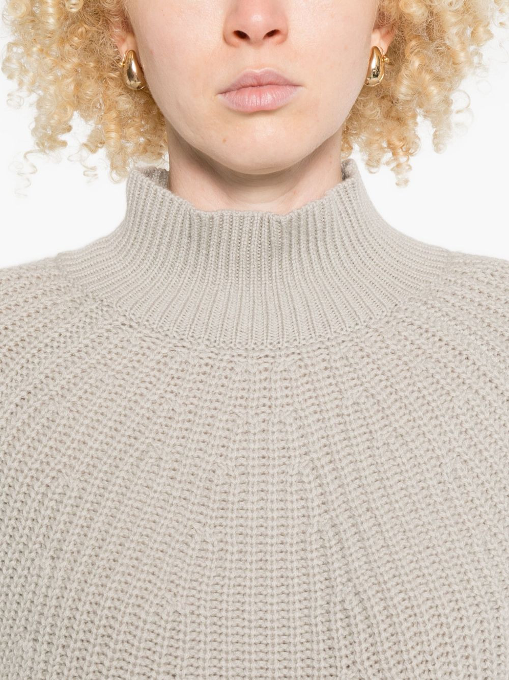 high-neck ribbed-knit sweater - 5