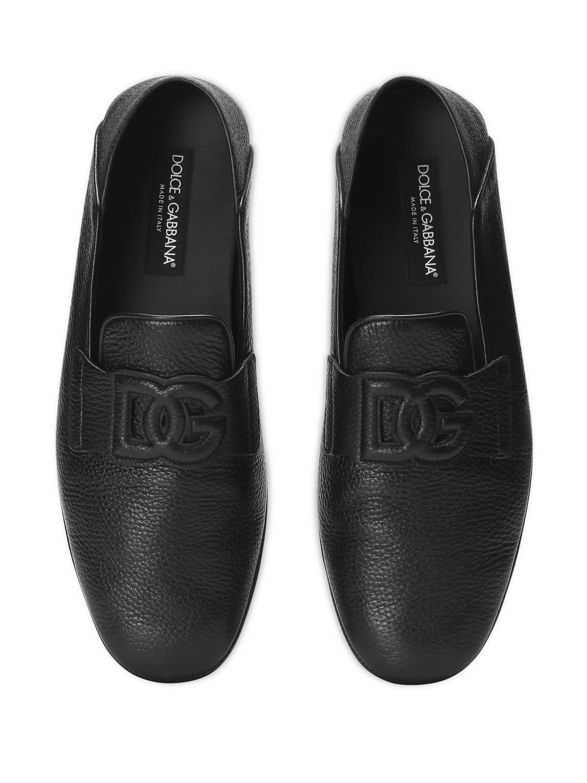 logo-appliqué leather loafers - 4