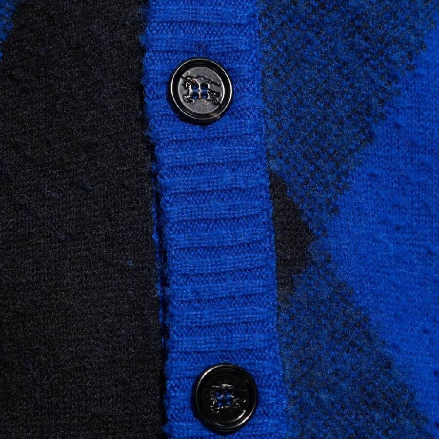 Burberry Argyle-Check Wool Cardigan - 6