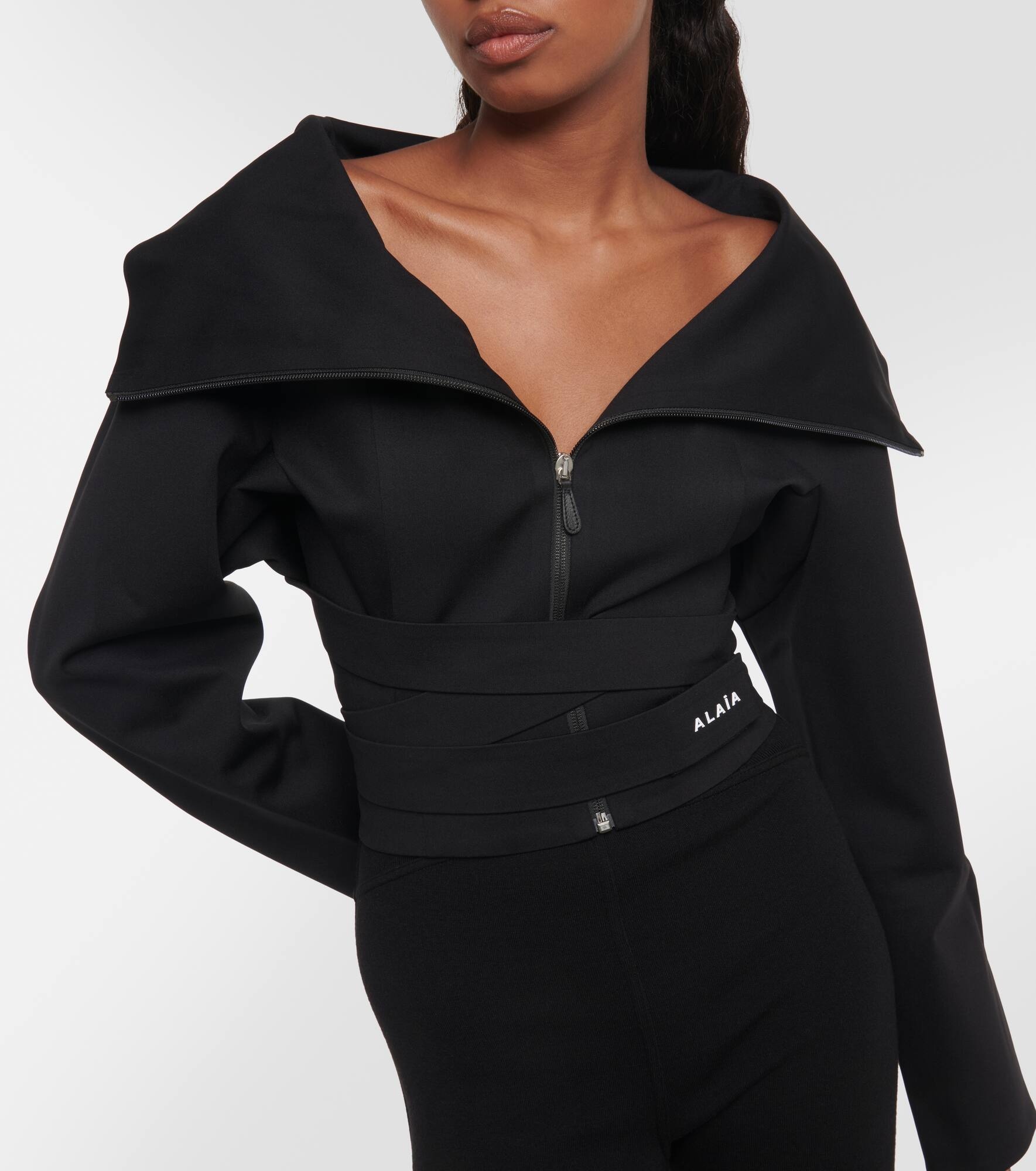Cropped jersey jacket - 4