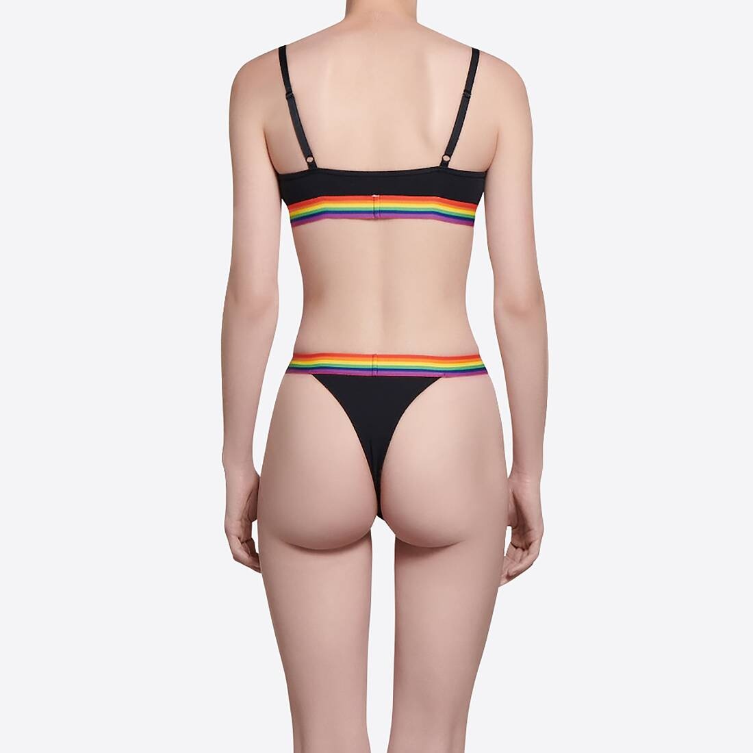 Women's Pride Sporty Thong in Black - 5