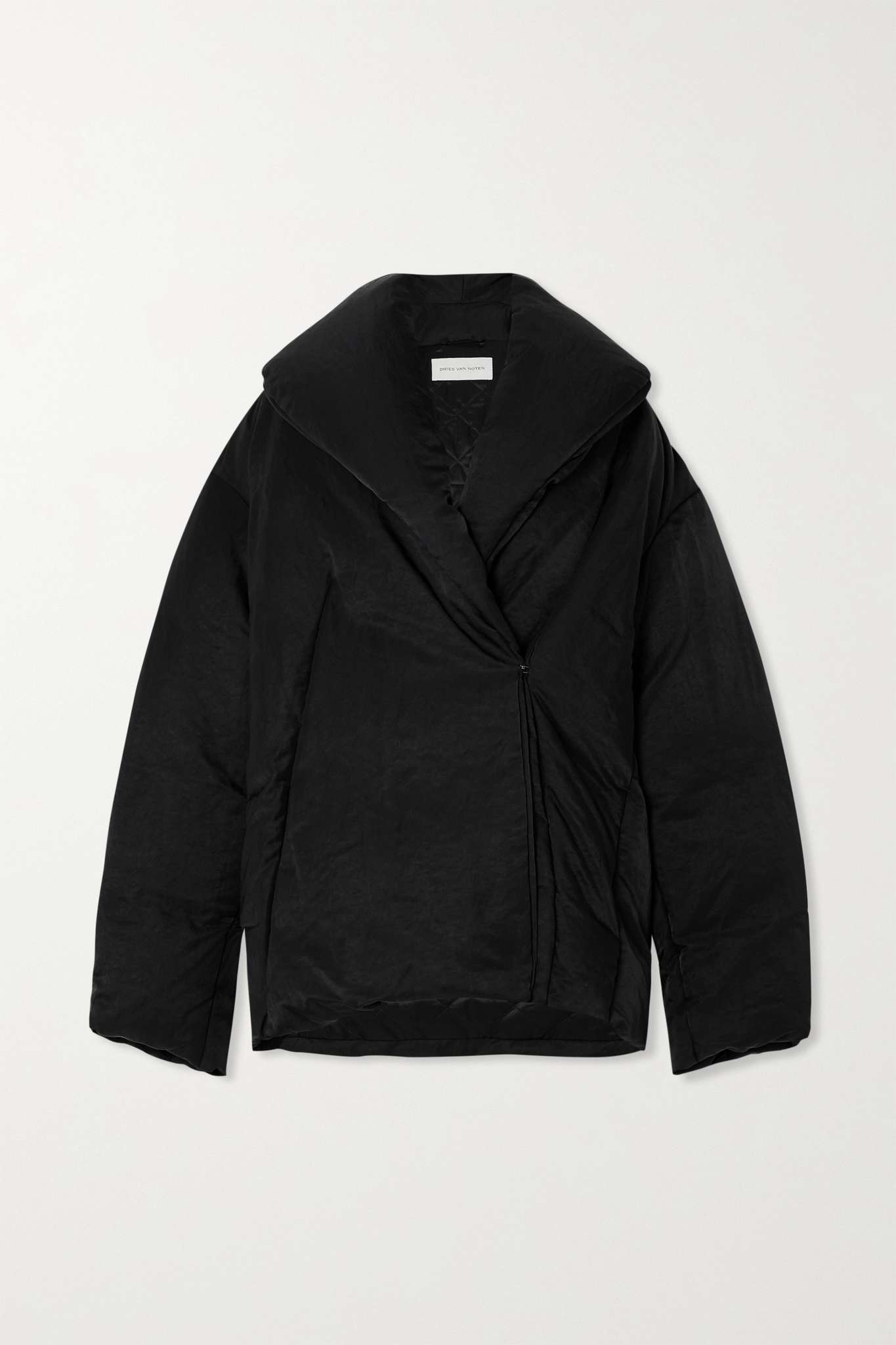 ダウンジャケット・コート DRIES VAN NOTEN | VOLTAIRE SHAWL COLLAR DOWN JACKET BLACK Dries Van Noten Voltaire oversized down jacket Dries Van Noten