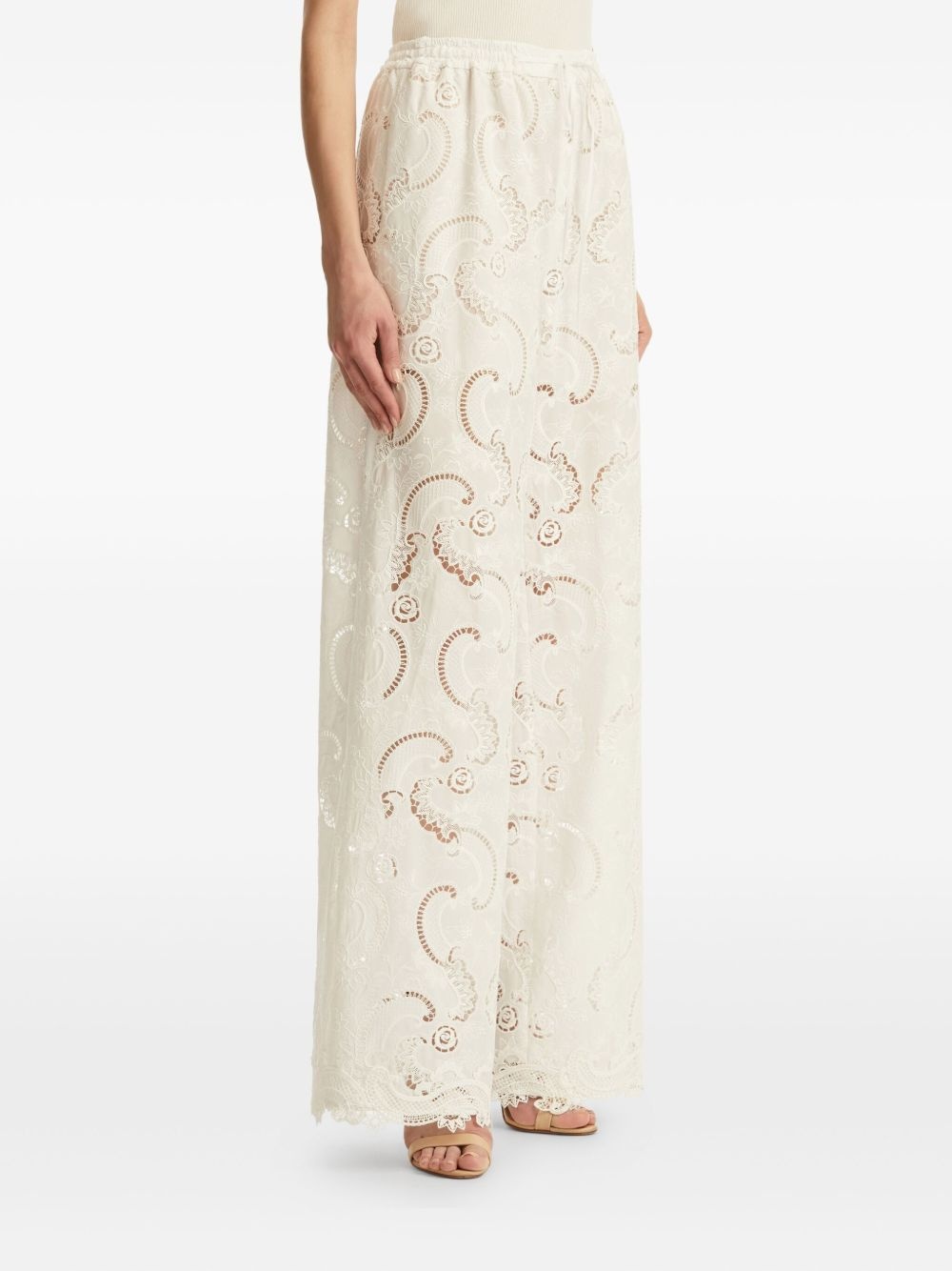 guipure lace trousers - 4