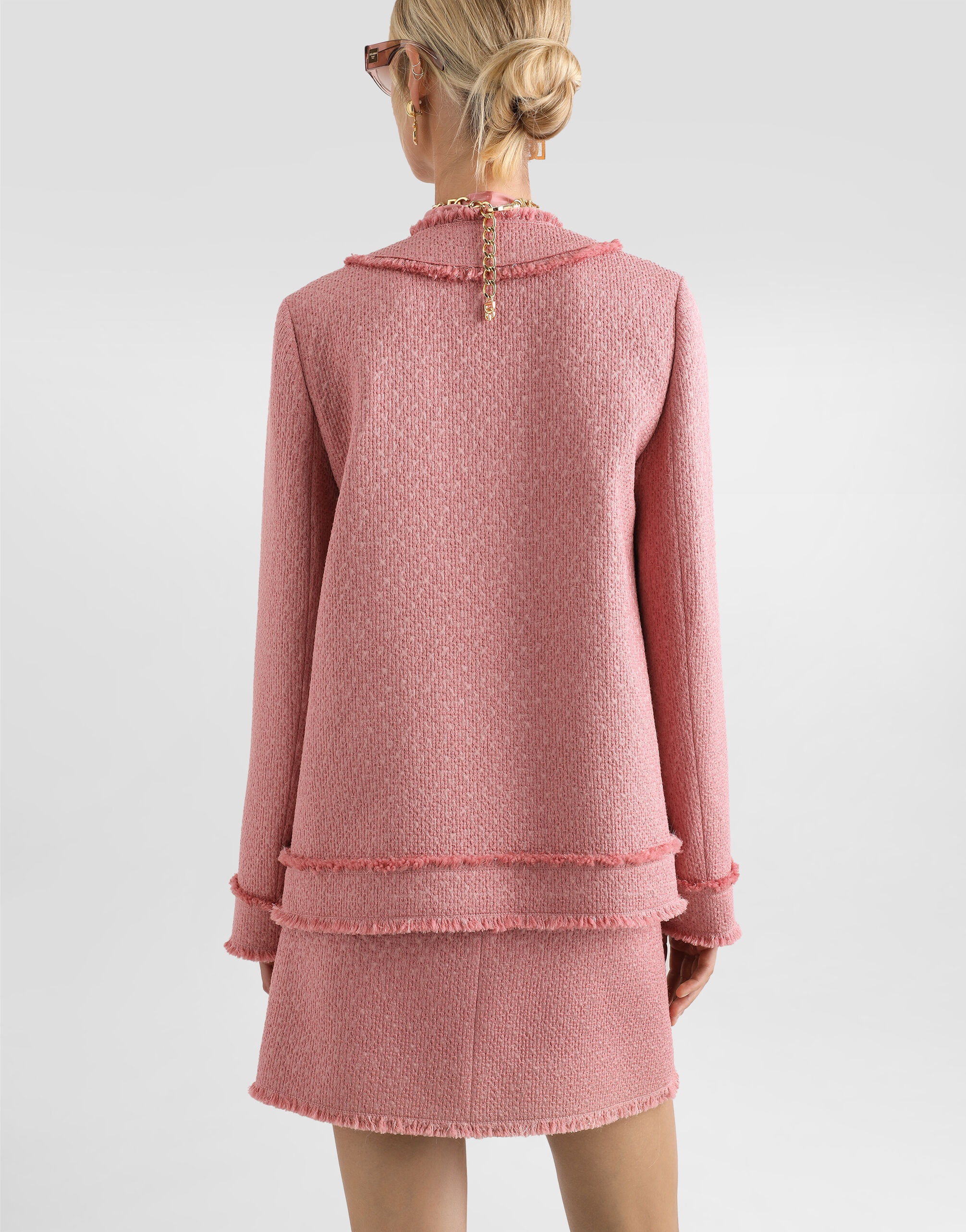 Single-breasted raschel tweed jacket - 5