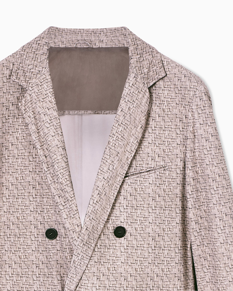 GIORGIO ARMANI SUEDE DOUBLE-BREASTED JACKET WITH WEAVE PRINT outlook