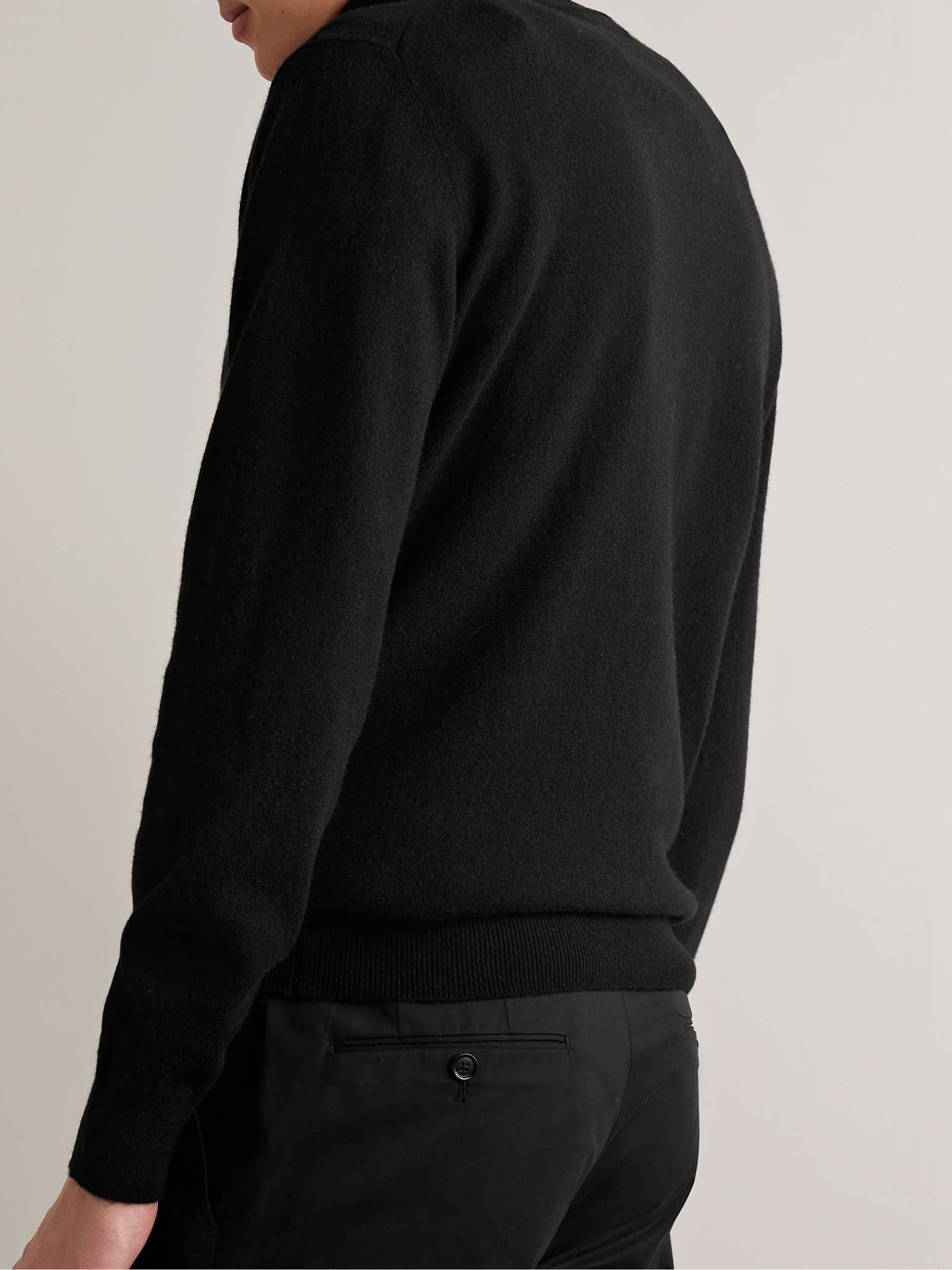 Oasi Nubuck-Trimmed Cashmere Half-Zip Sweater - 3