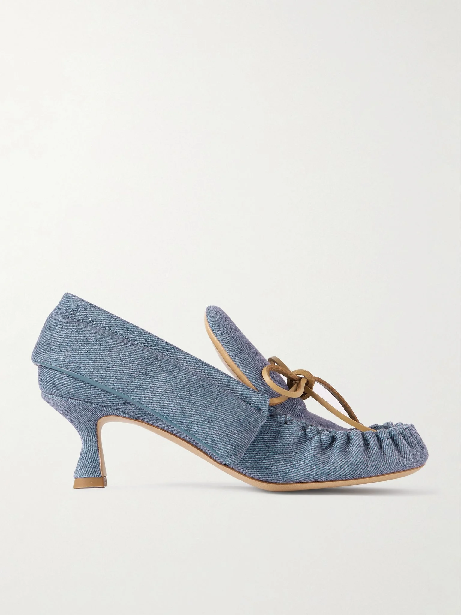 Babush bow-detailed denim pumps Blue - 1