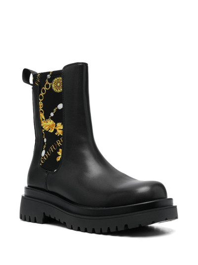 VERSACE JEANS COUTURE Baroque-print ankle boots outlook