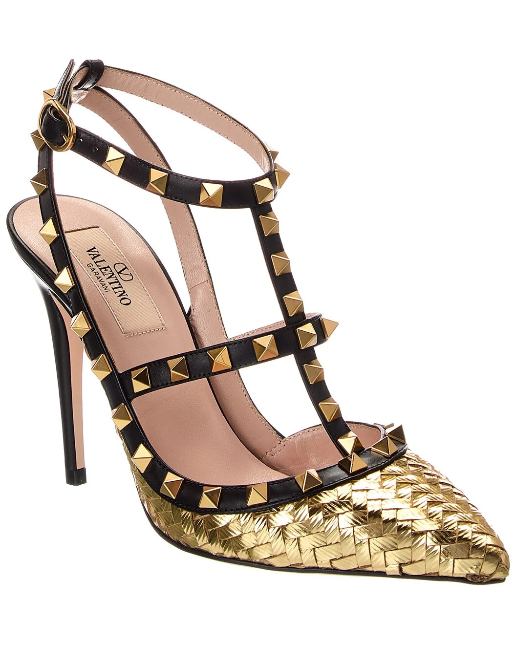 Valentino Rockstud 100 Caged Leather Pump - 1