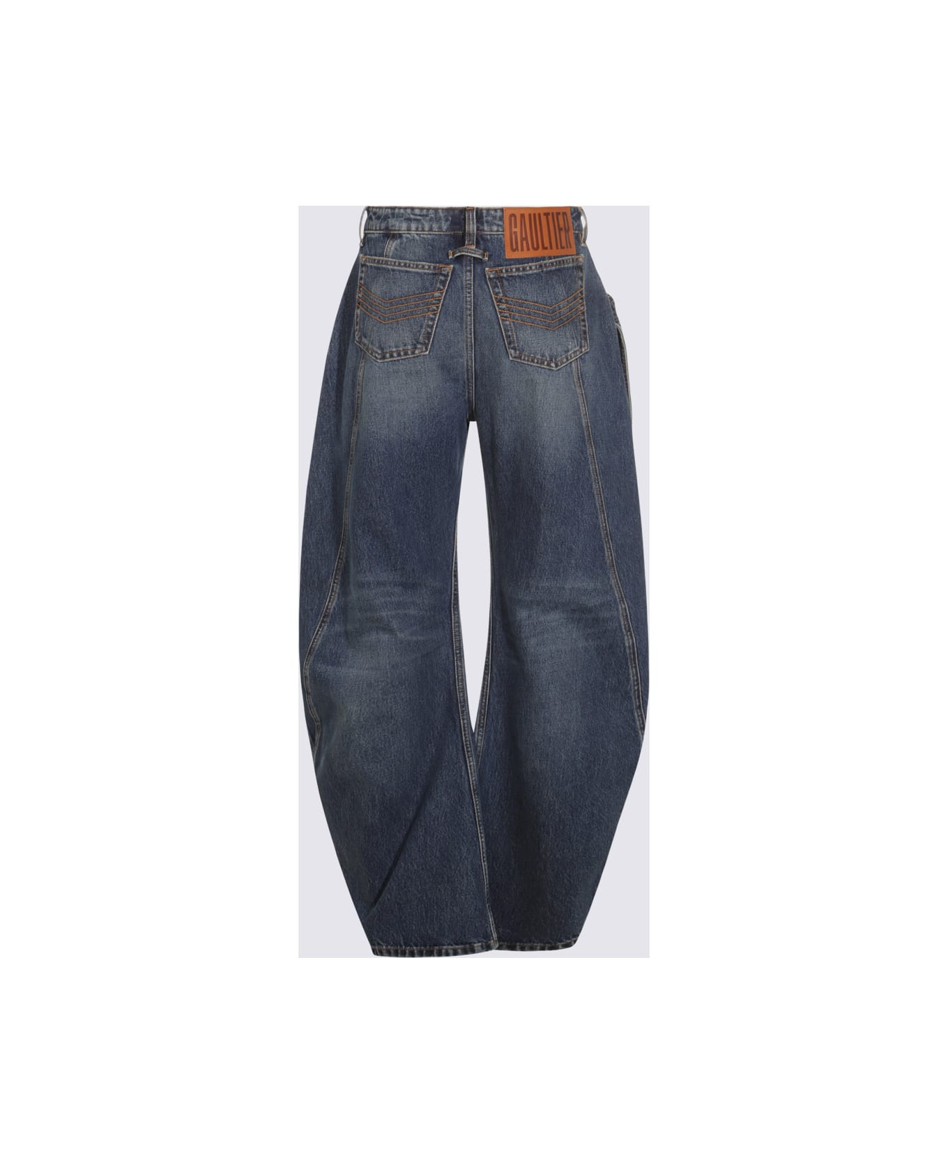 Blue Cotton Denim Jeans - 2