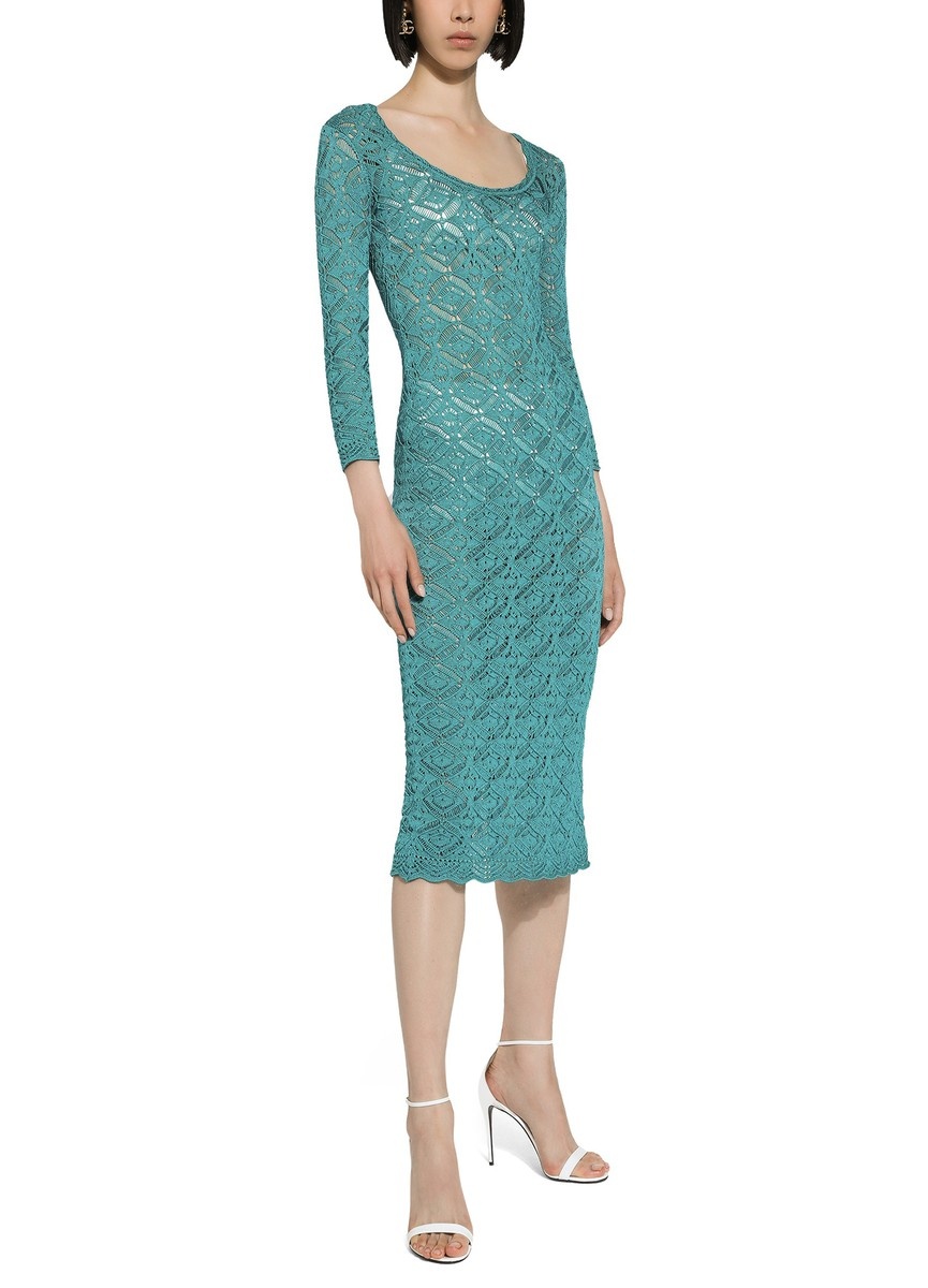 Crochet calf-length dress - 2