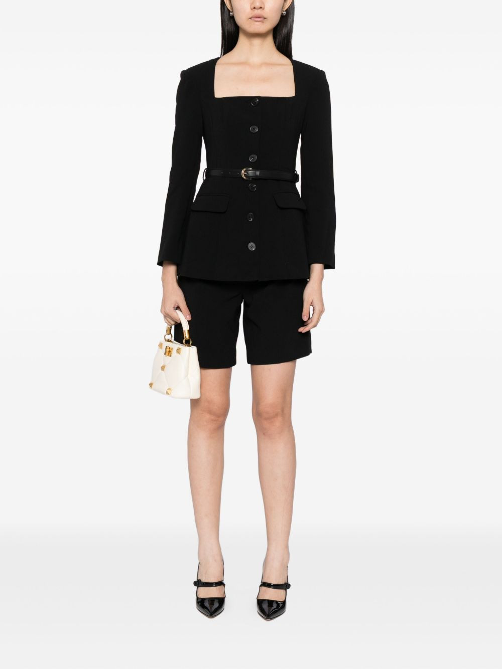 tailored crepe playsuit - 2
