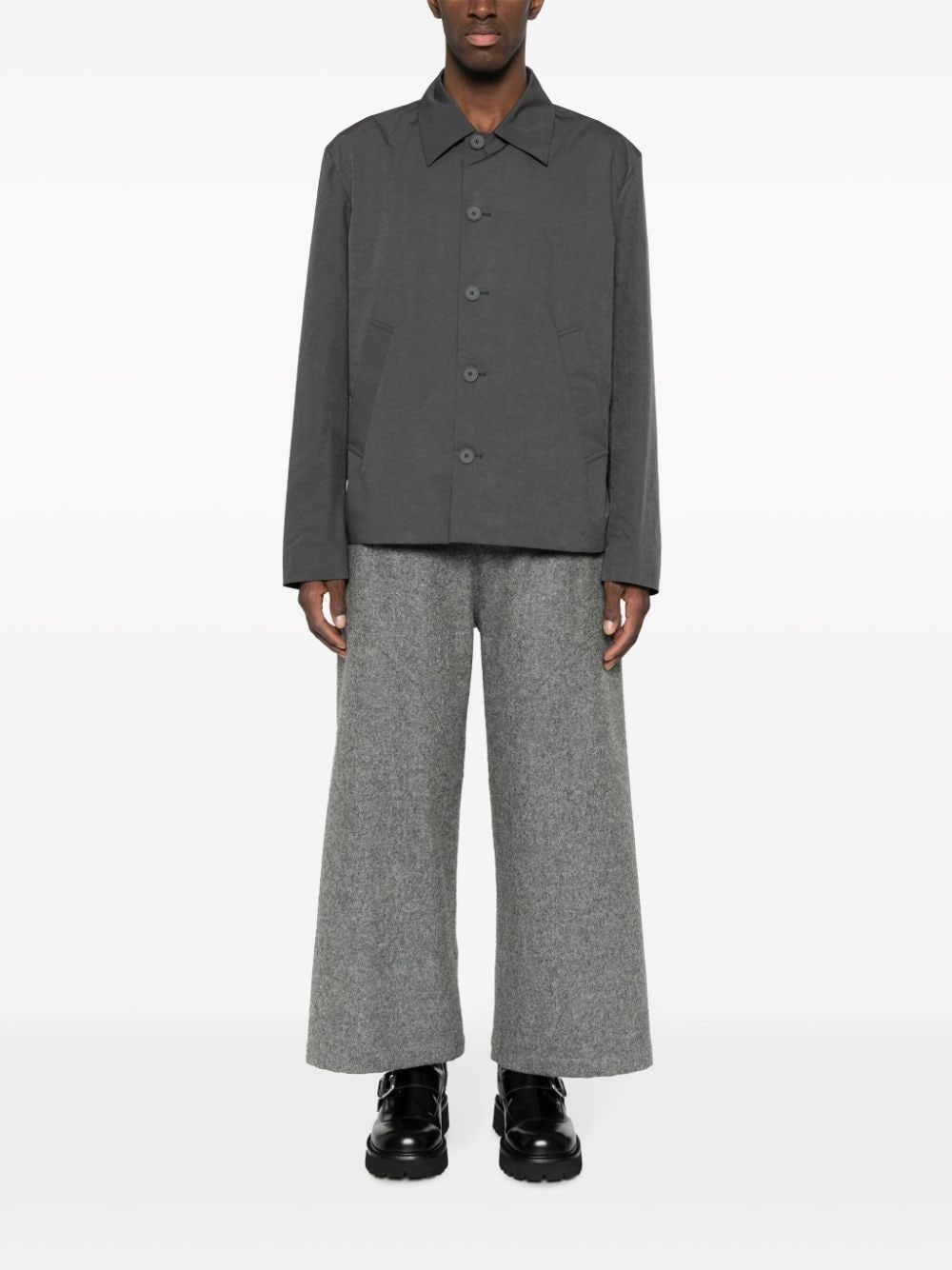 point-collar shirt jacket - 2