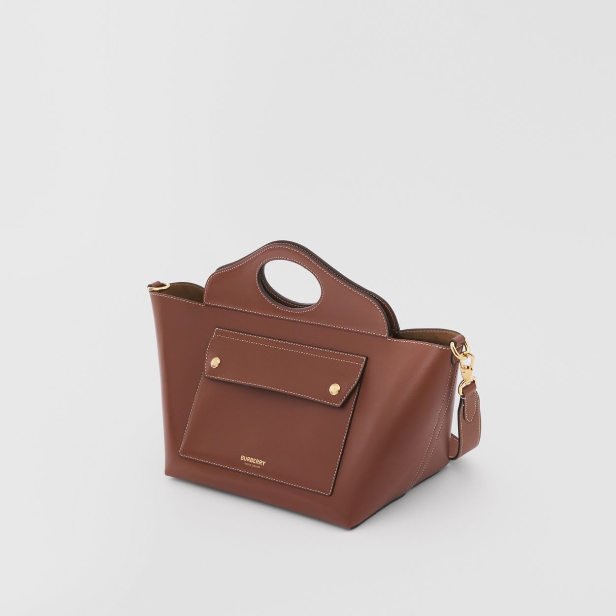 Small Leather Soft Pocket Tote - 4
