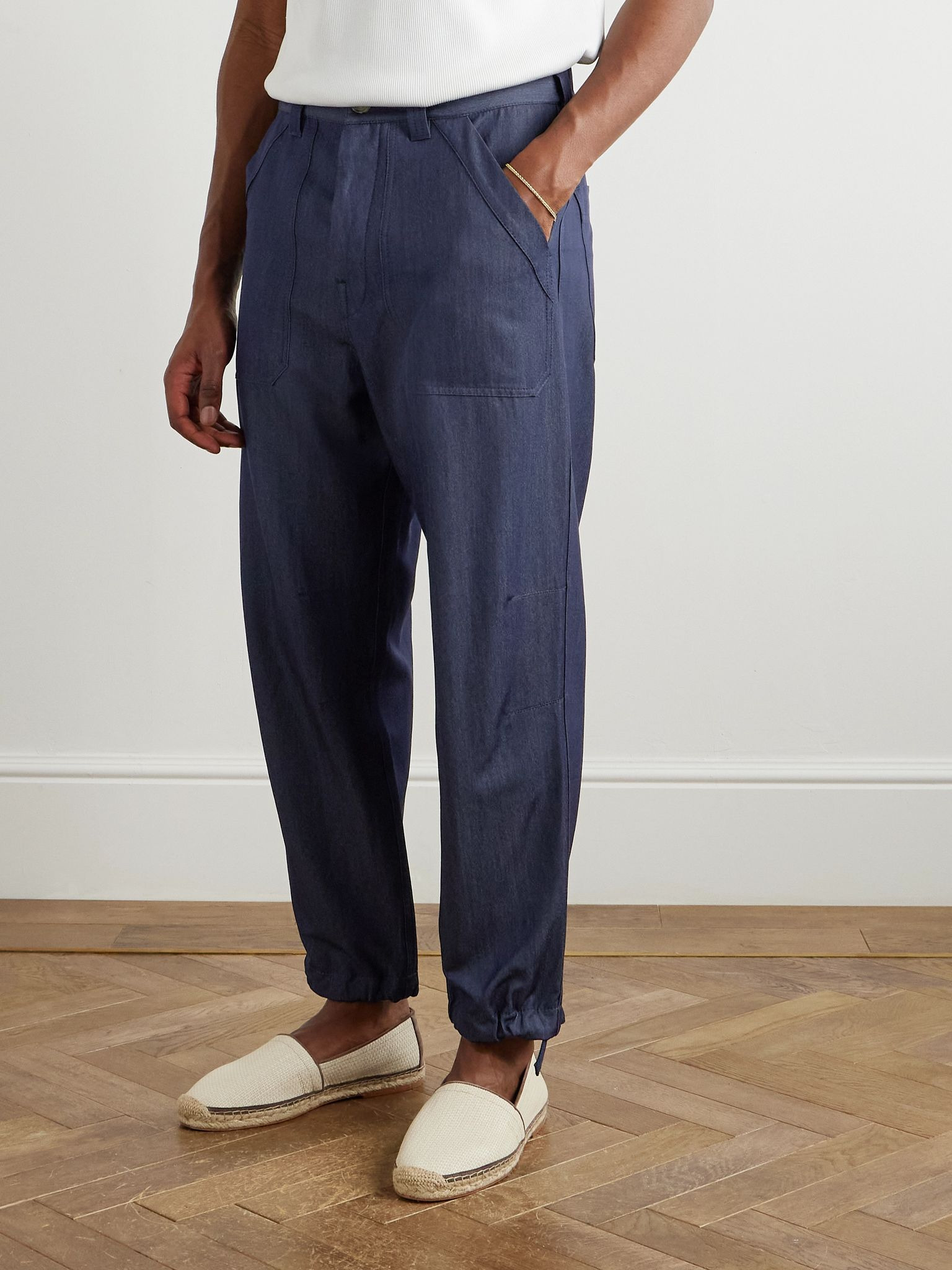 Straight-Leg Virgin Wool-Blend Trousers Navy - 3