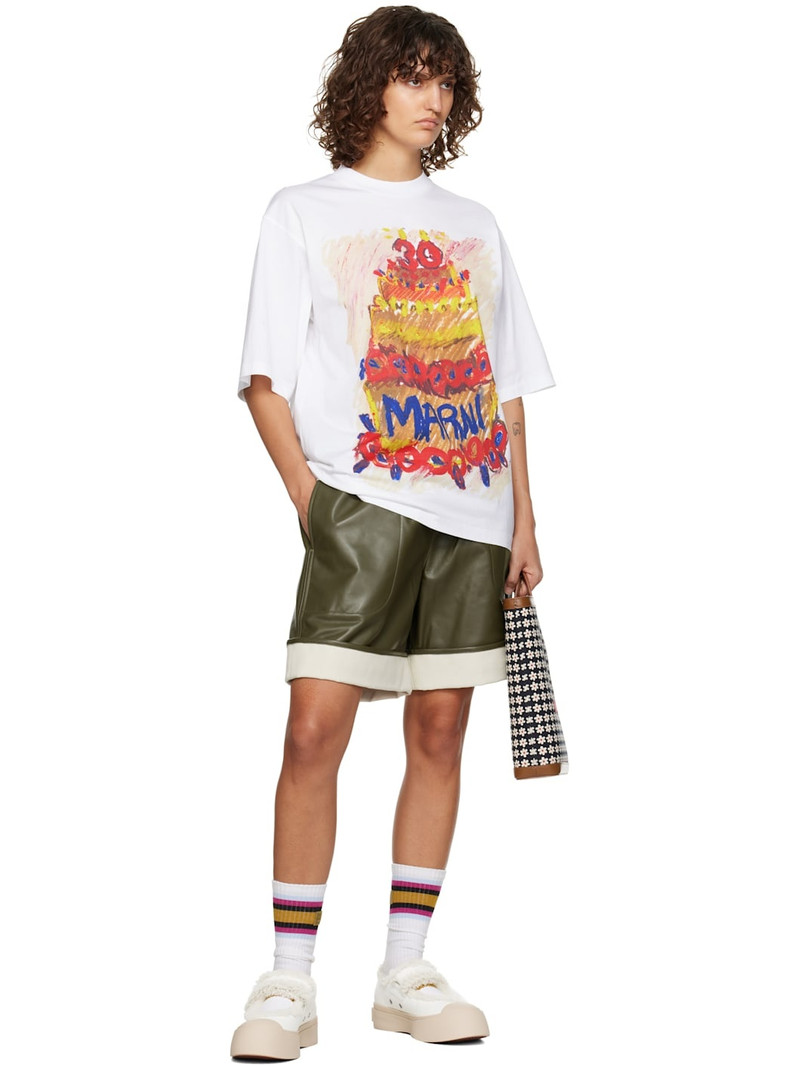 Marni White Mary Jane Pablo Shearling Ballerina Flats outlook