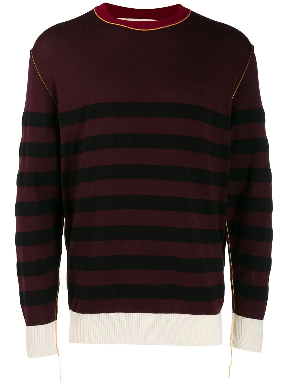 striped crew neck jumper - 1