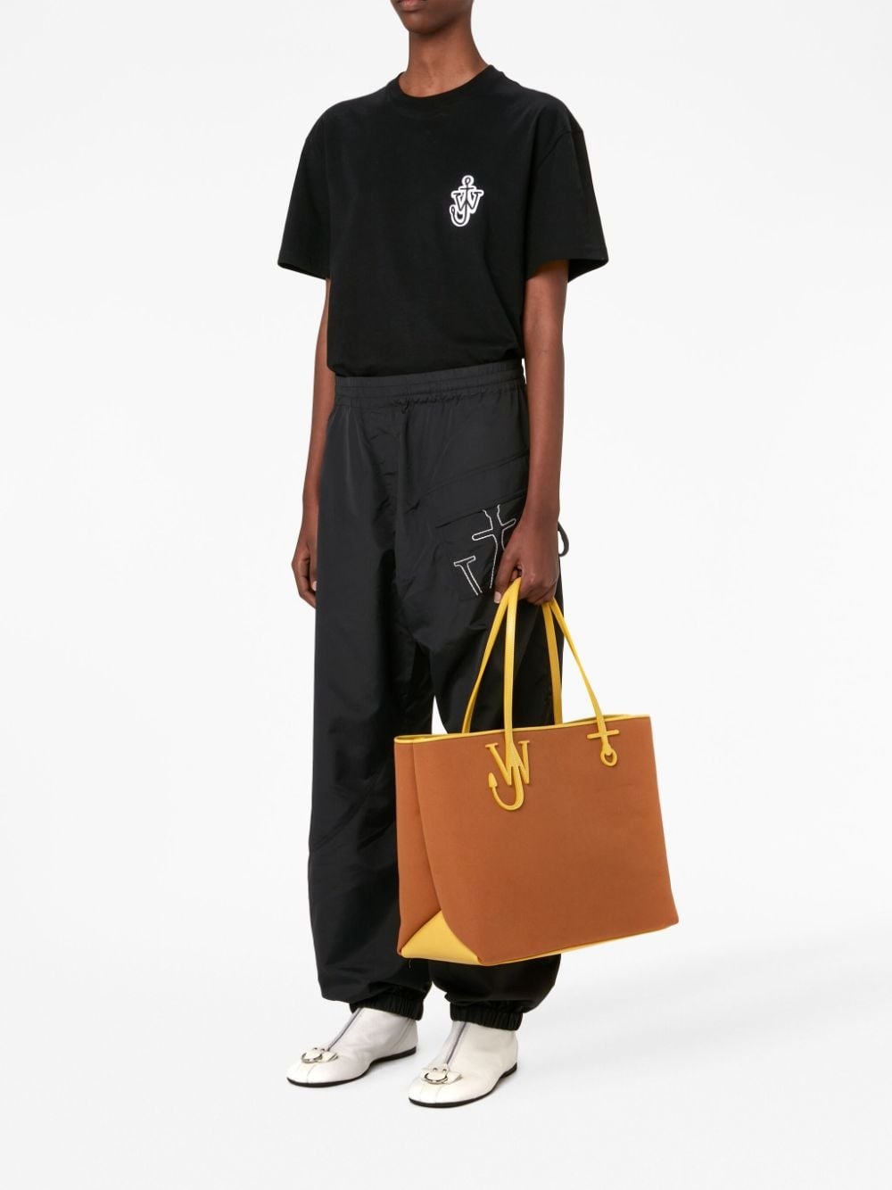 Anchor-embroidered twisted track pants - 2