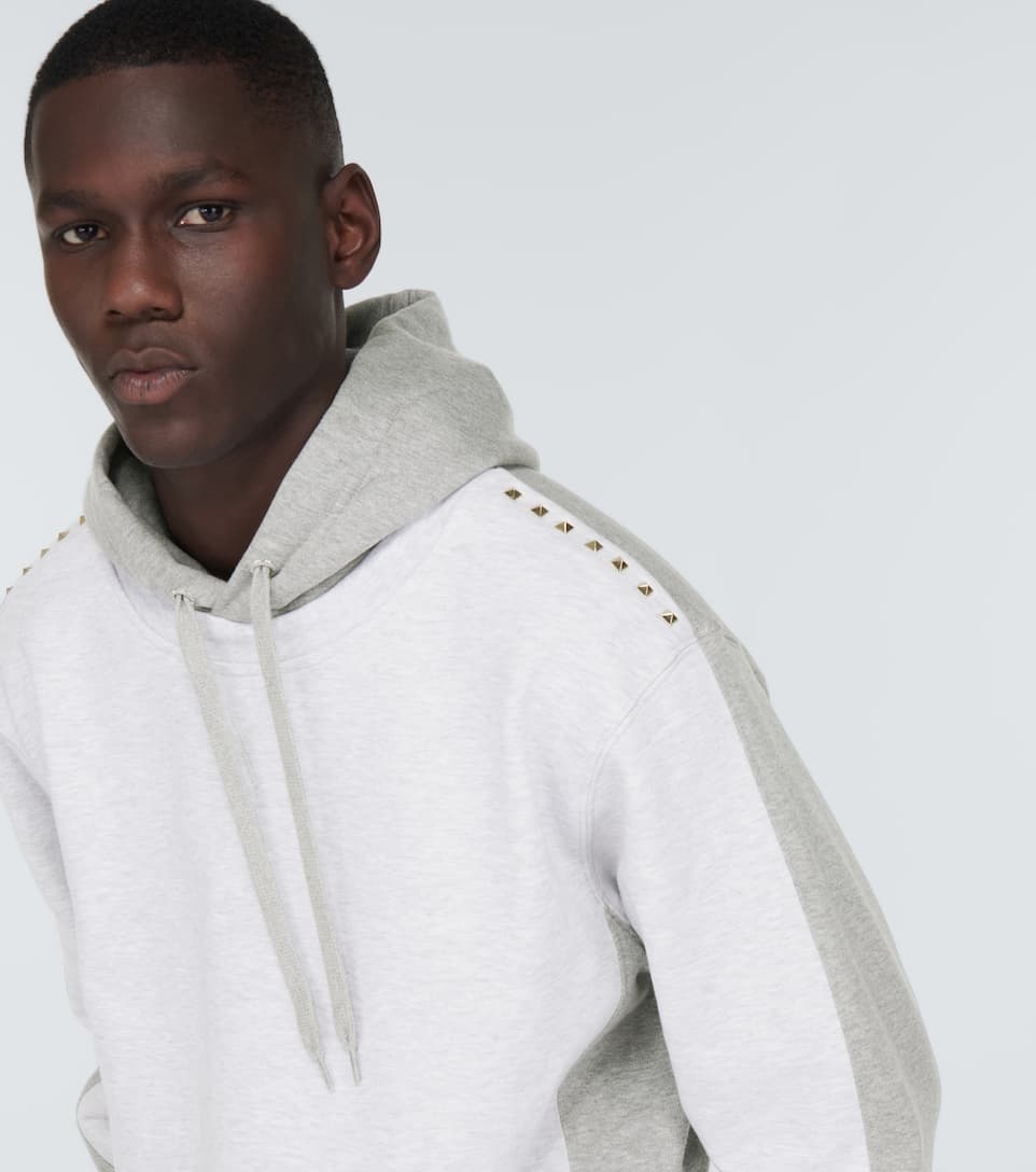 Rockstud cotton jersey hoodie - 5