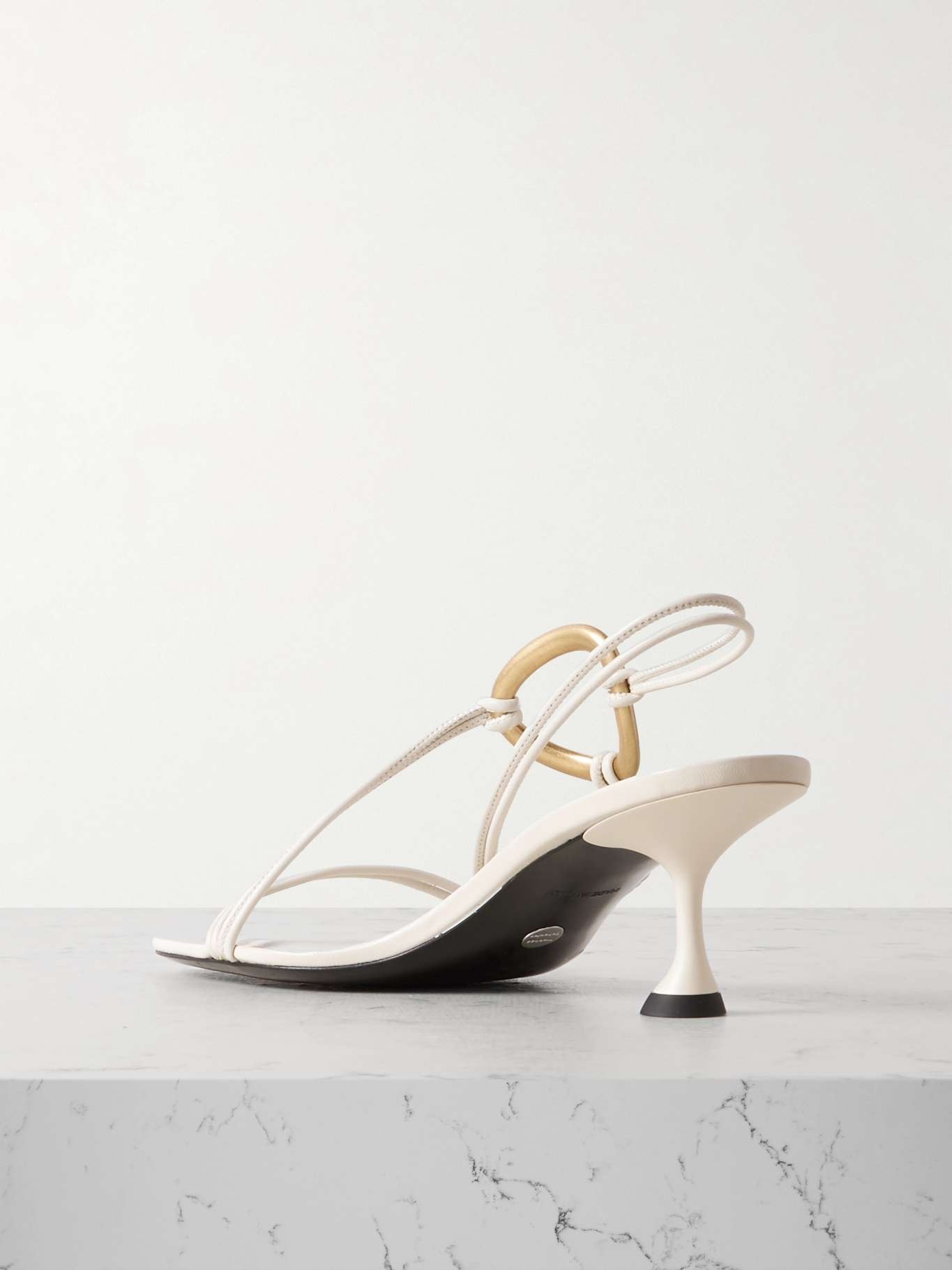 Hoop leather slingback sandals - 3