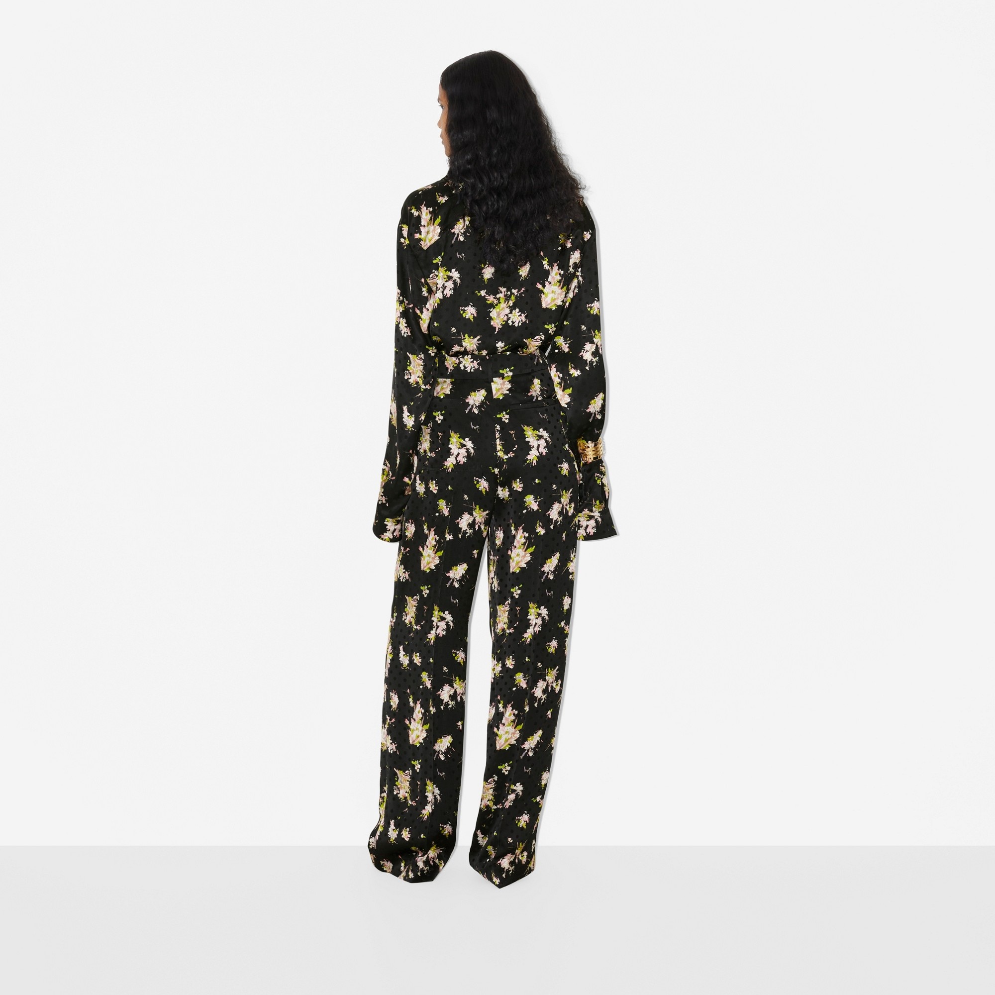 Floral Print Viscose Wide-leg Trousers - 4