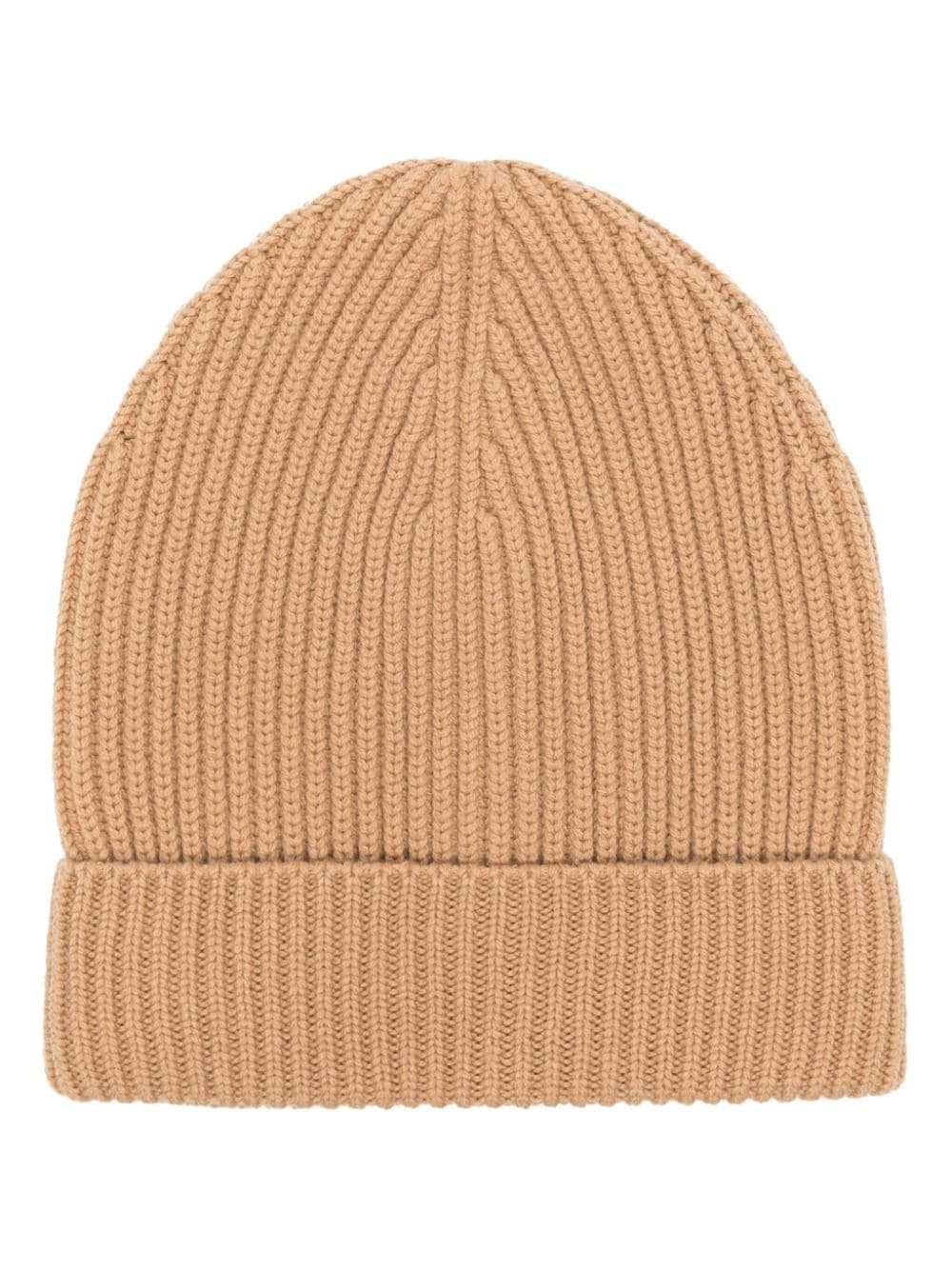 turn-up brim ribbed-knit beanie - 1