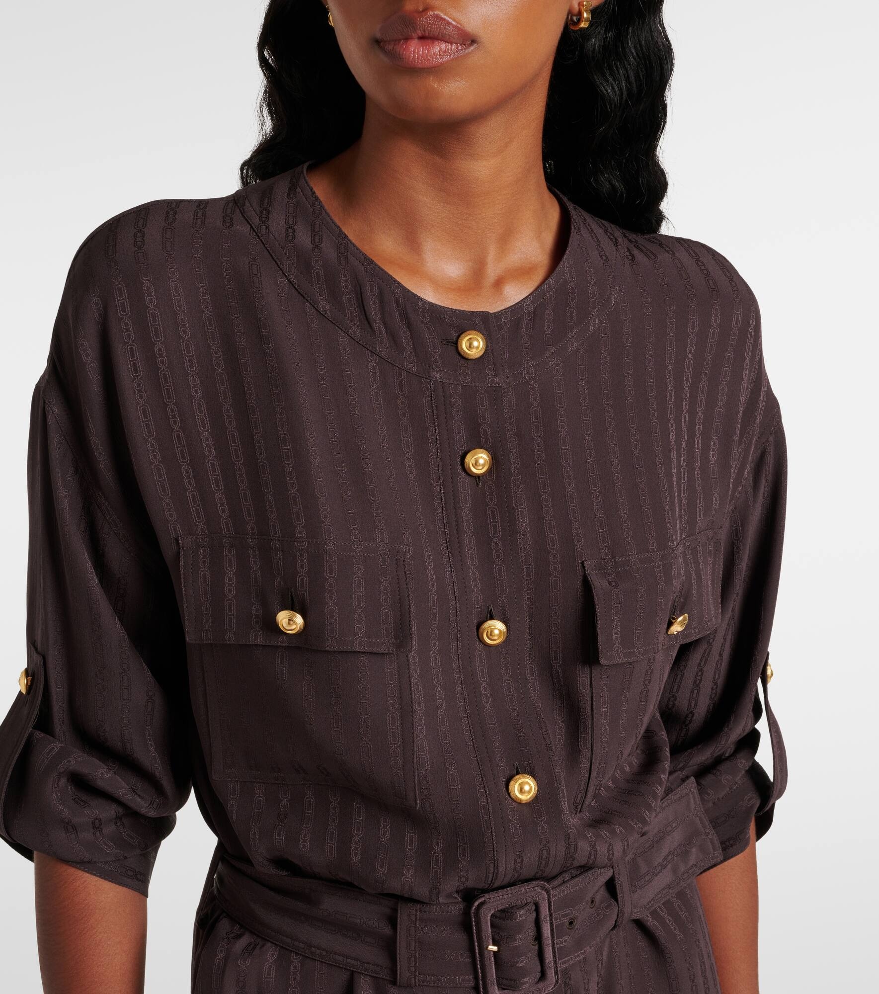 Striped belted shirt dress - 4