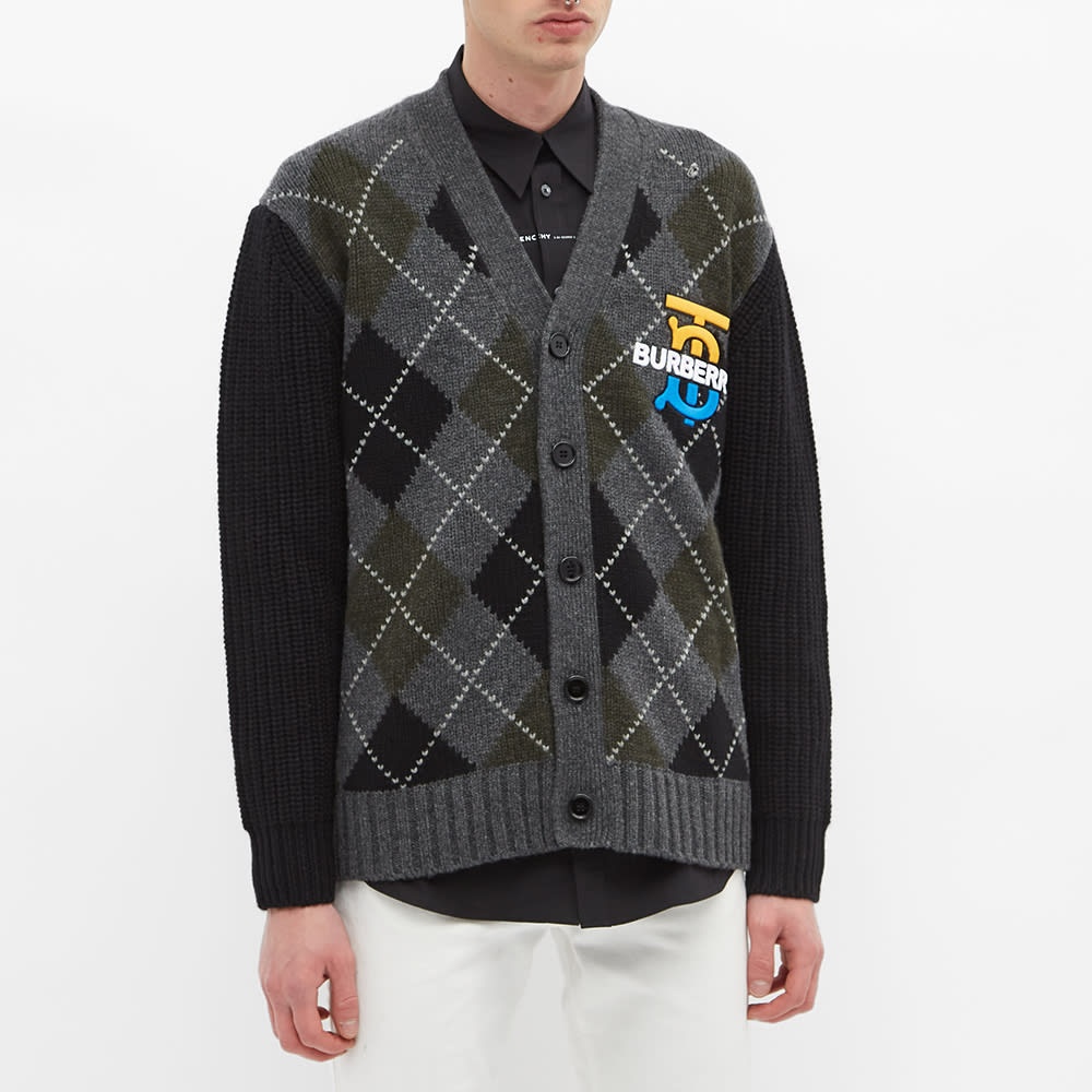 Burberry Sante Tb Logo Heavy Argyle Cardigan - 6