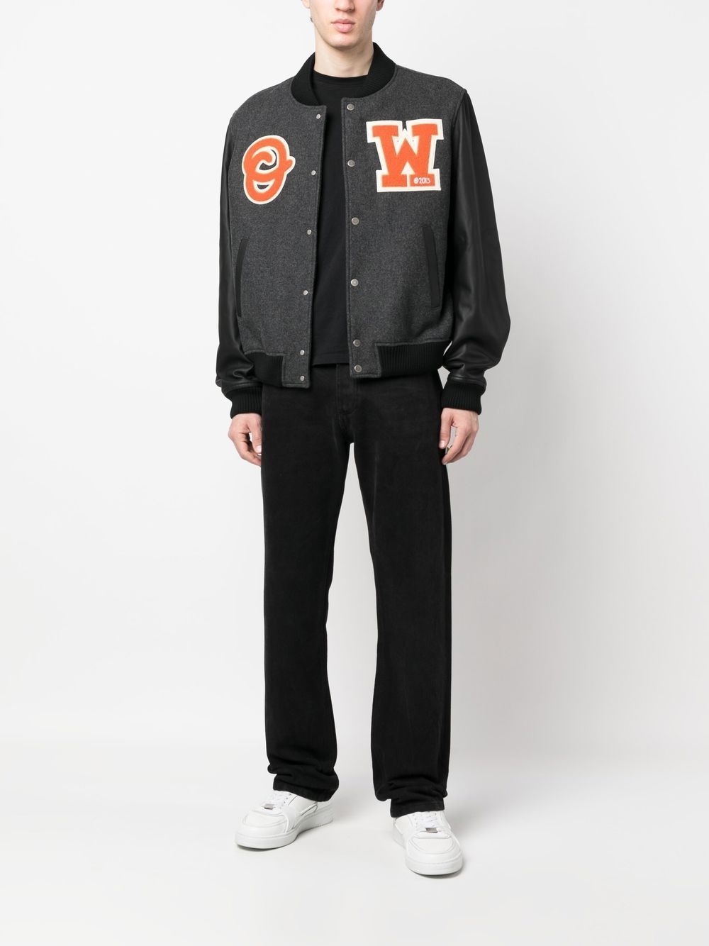 logo-patch bomber jacket - 2