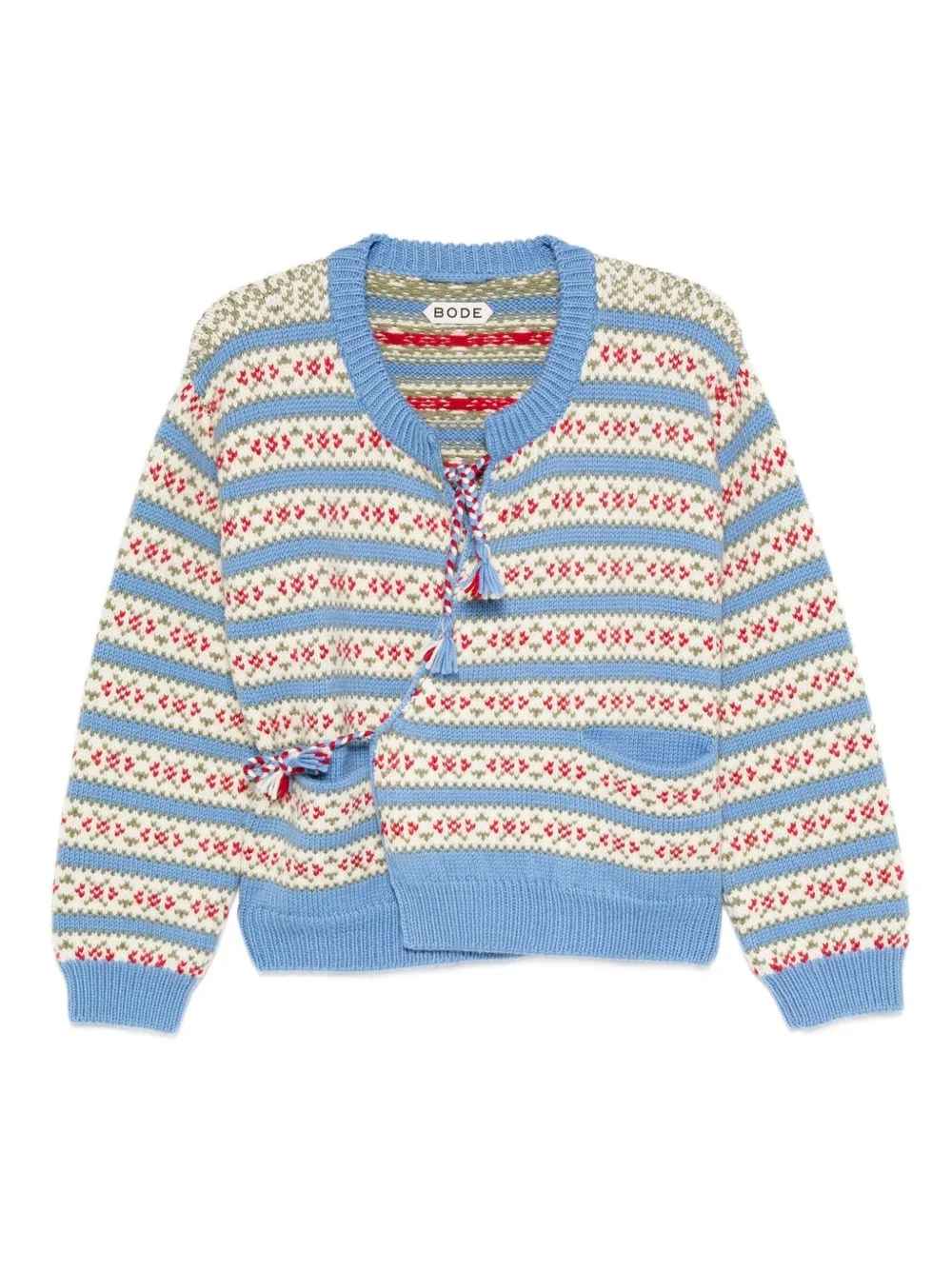 patterned asymmetric cardigan - 1