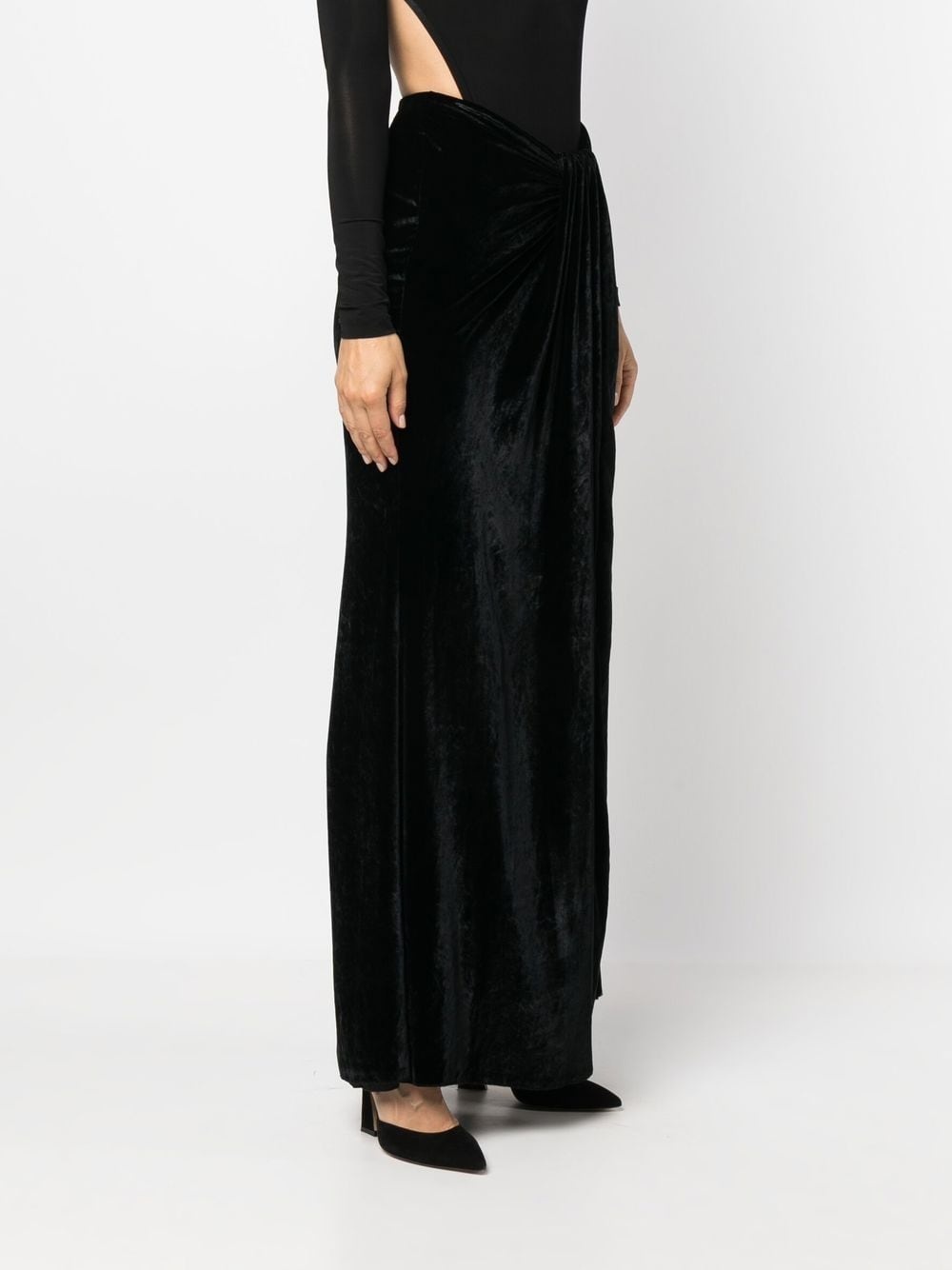 slit-detail ankle-length skirt - 3