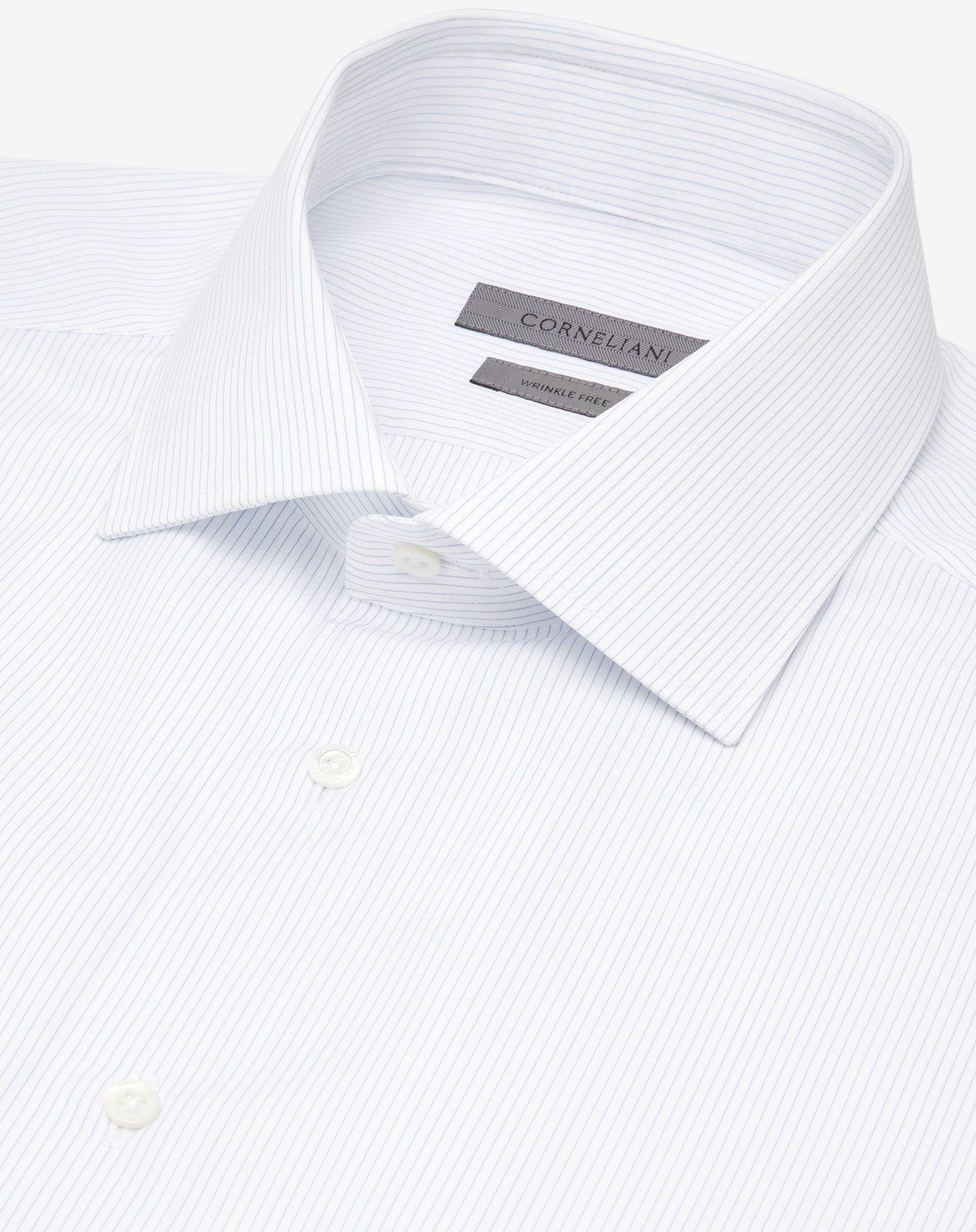 Cotton shirt with light blue and white stripes - 4
