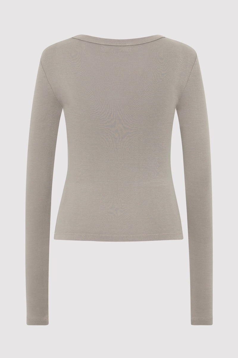 Organic Cotton Long Sleeve Top - Slate - 7