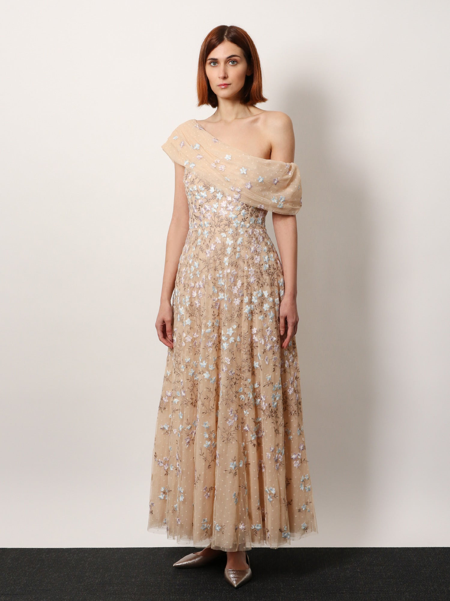 NEEDLE & THREAD - Needle & Thread One-Shoulder Long Dress With Multicolor Embroidery - 2