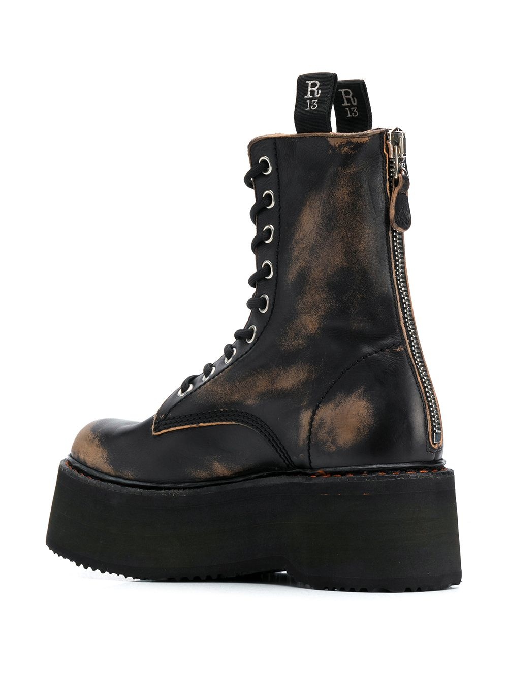 distressed platform boots - 3