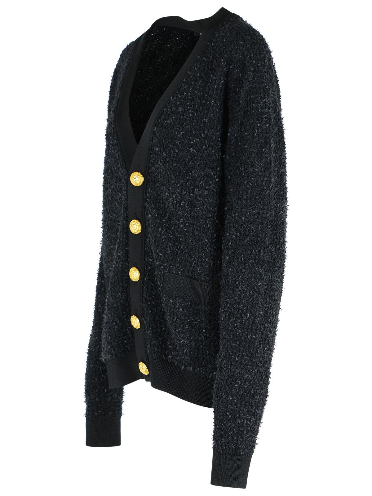 Balmain Black Cotton Blend Cardigan Men - 2