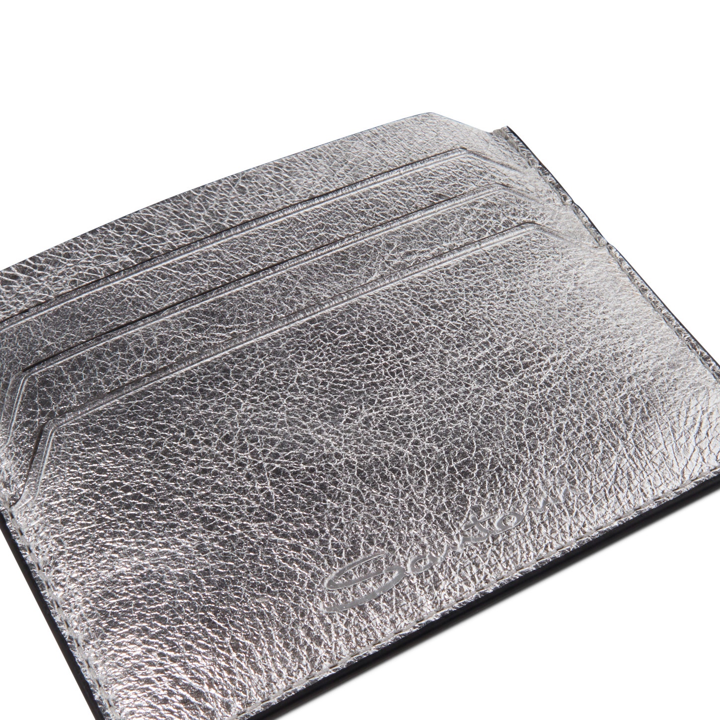 Silver laminated leather credit card holder - 4