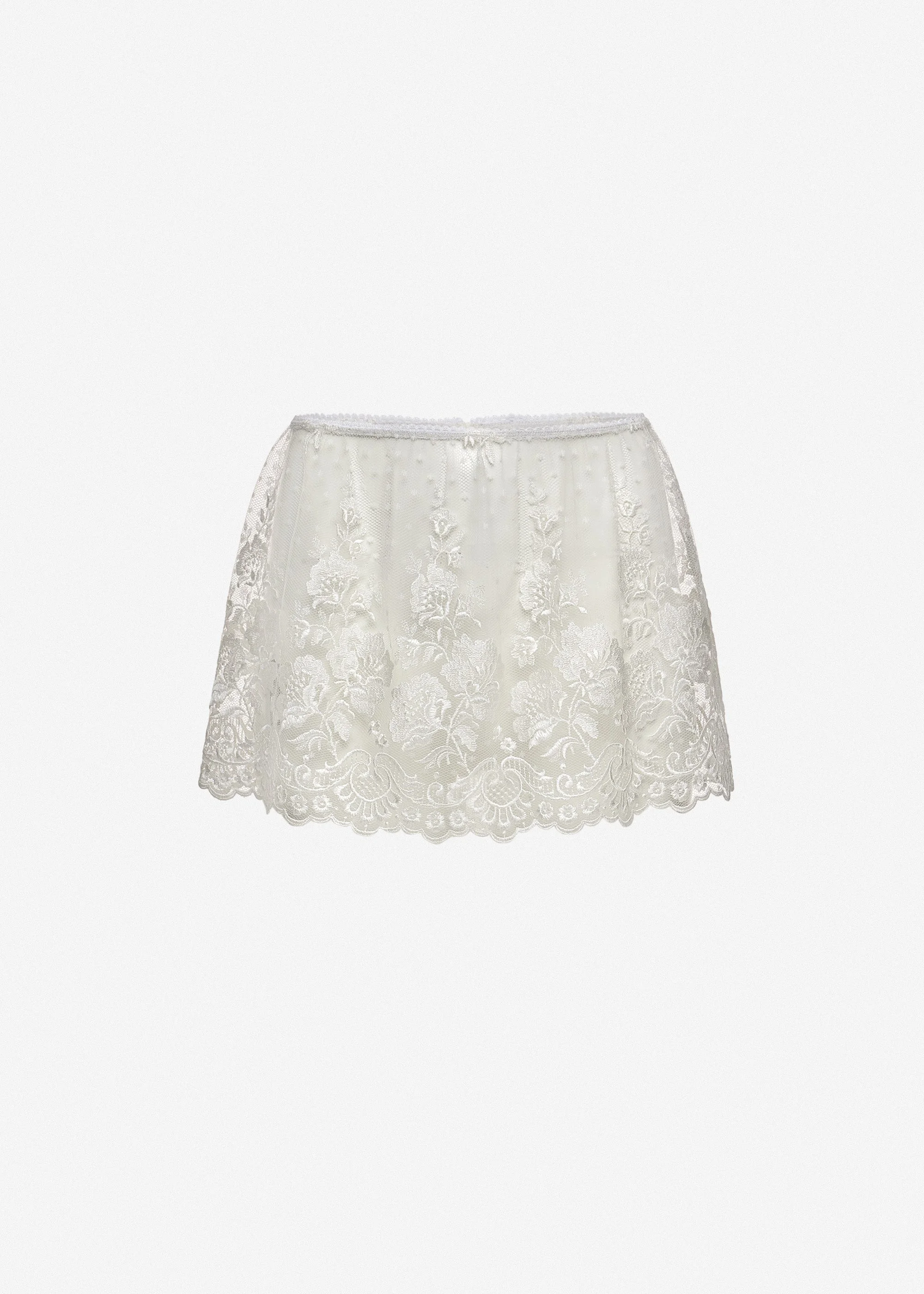 Embroidered mini skirt in white - 1