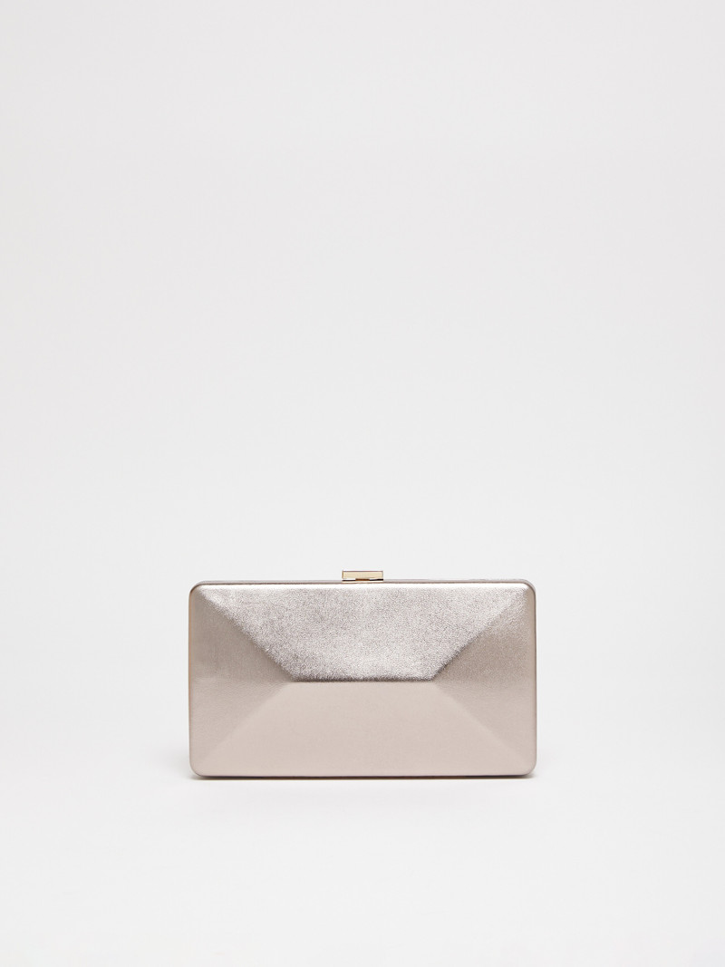 SHELL Laminated Nappa leather clutch 3