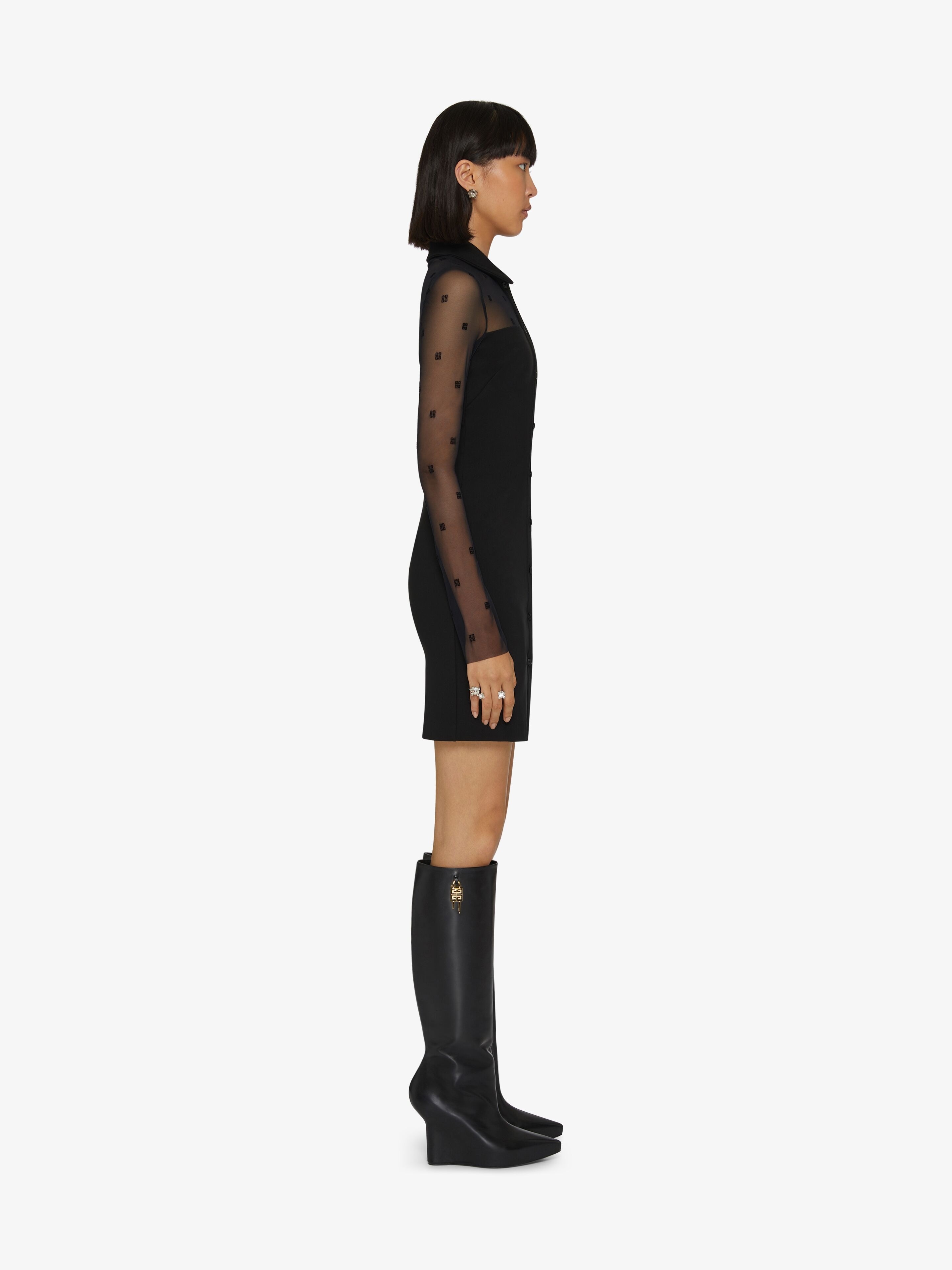 SHIRT DRESS IN BI-MATERIAL 4G PATTERN - 3