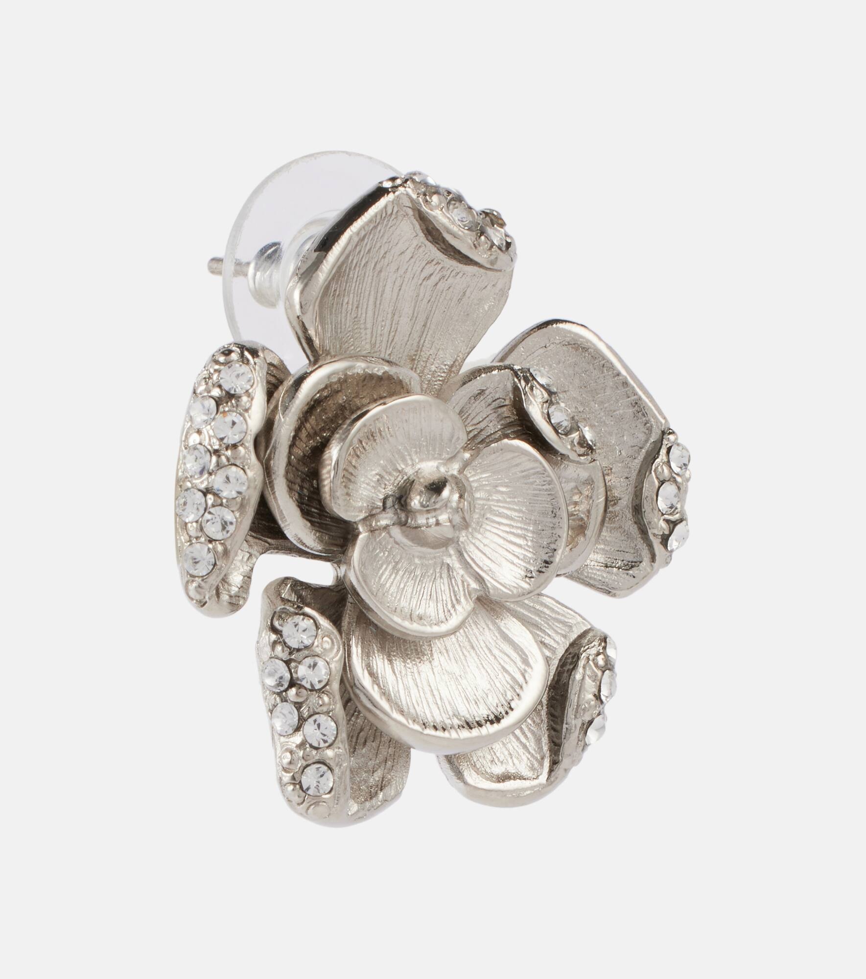 Small floral crystal-embellished earrings - 2