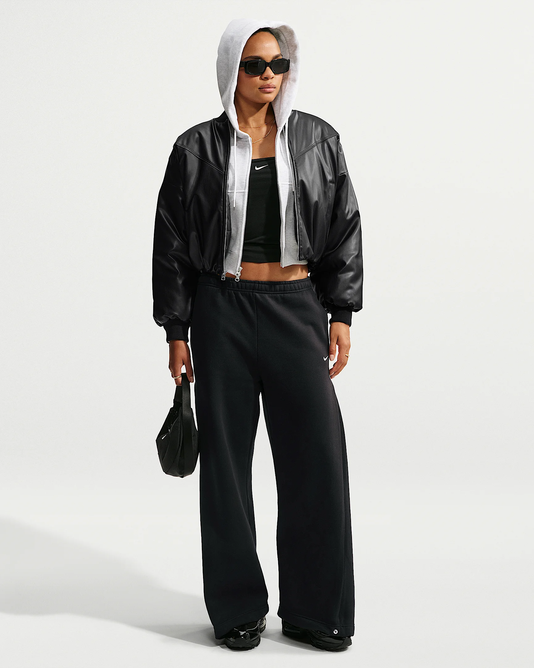 Nike Studio Fleece Medium Weight Women's Loose Pleated Snap Pants - 1