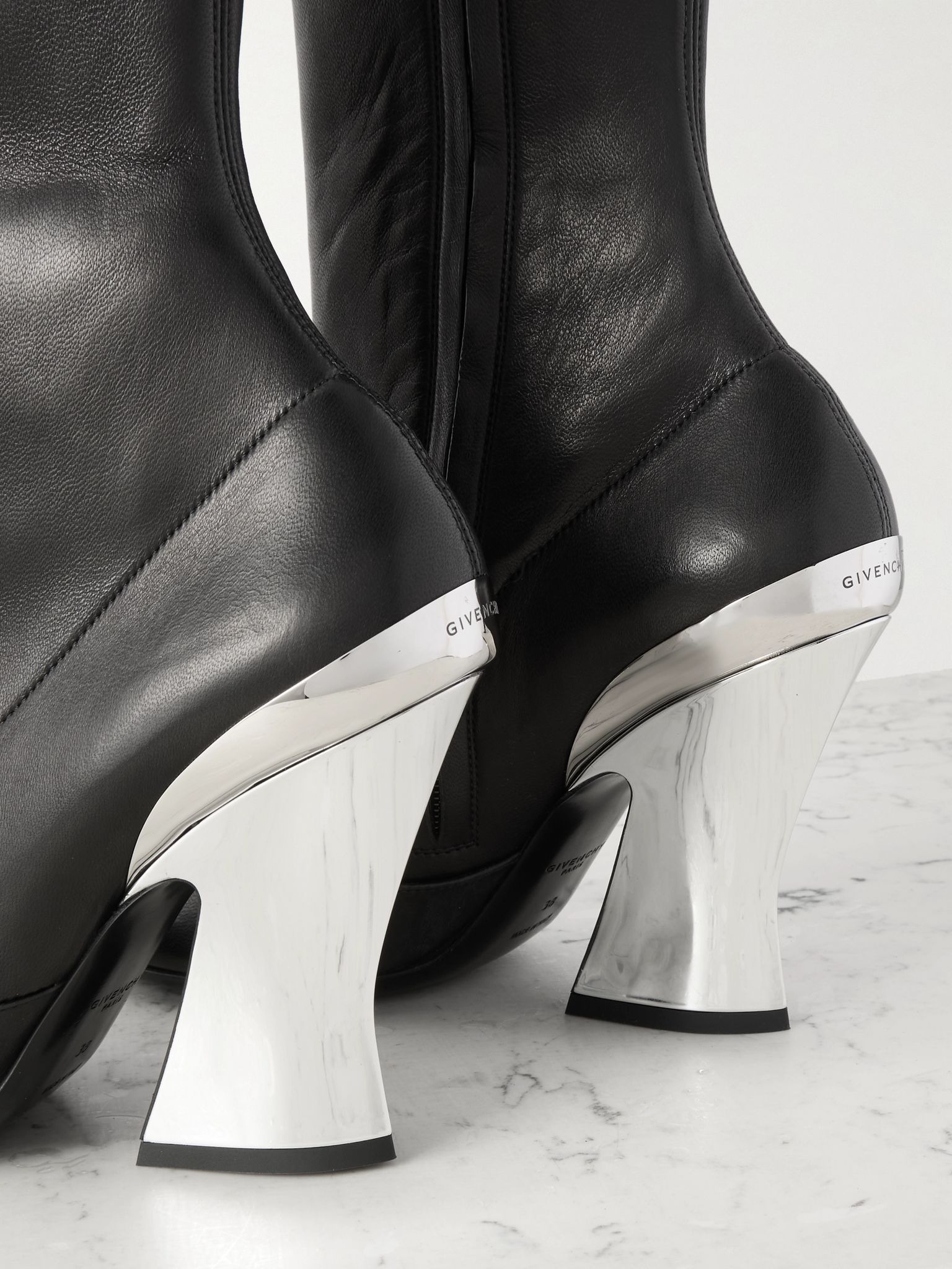 Stretch-leather ankle boots Black - 4